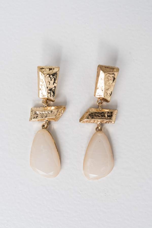 PENDIENTE TEXTURA PIEDRA MARFIL