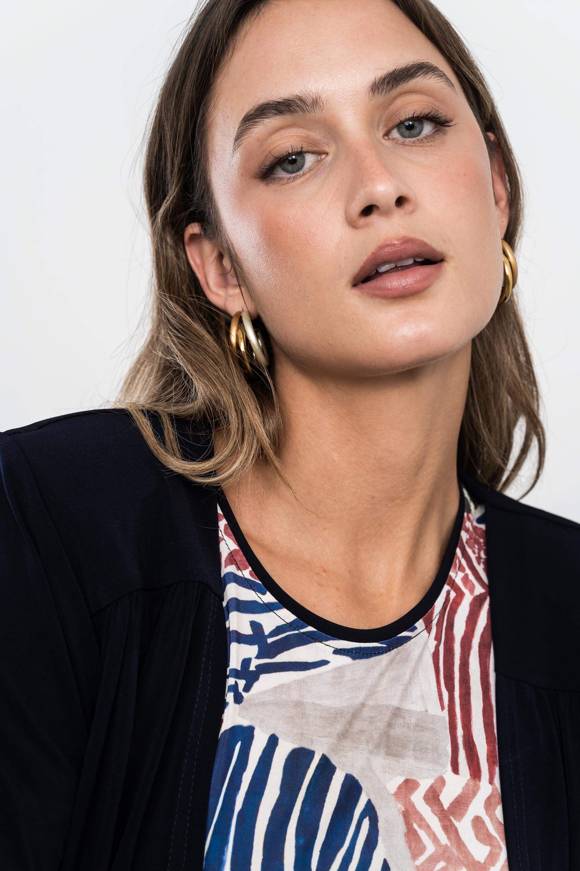 CÁRDIGAN CANESÚ FRUNCES MARINO