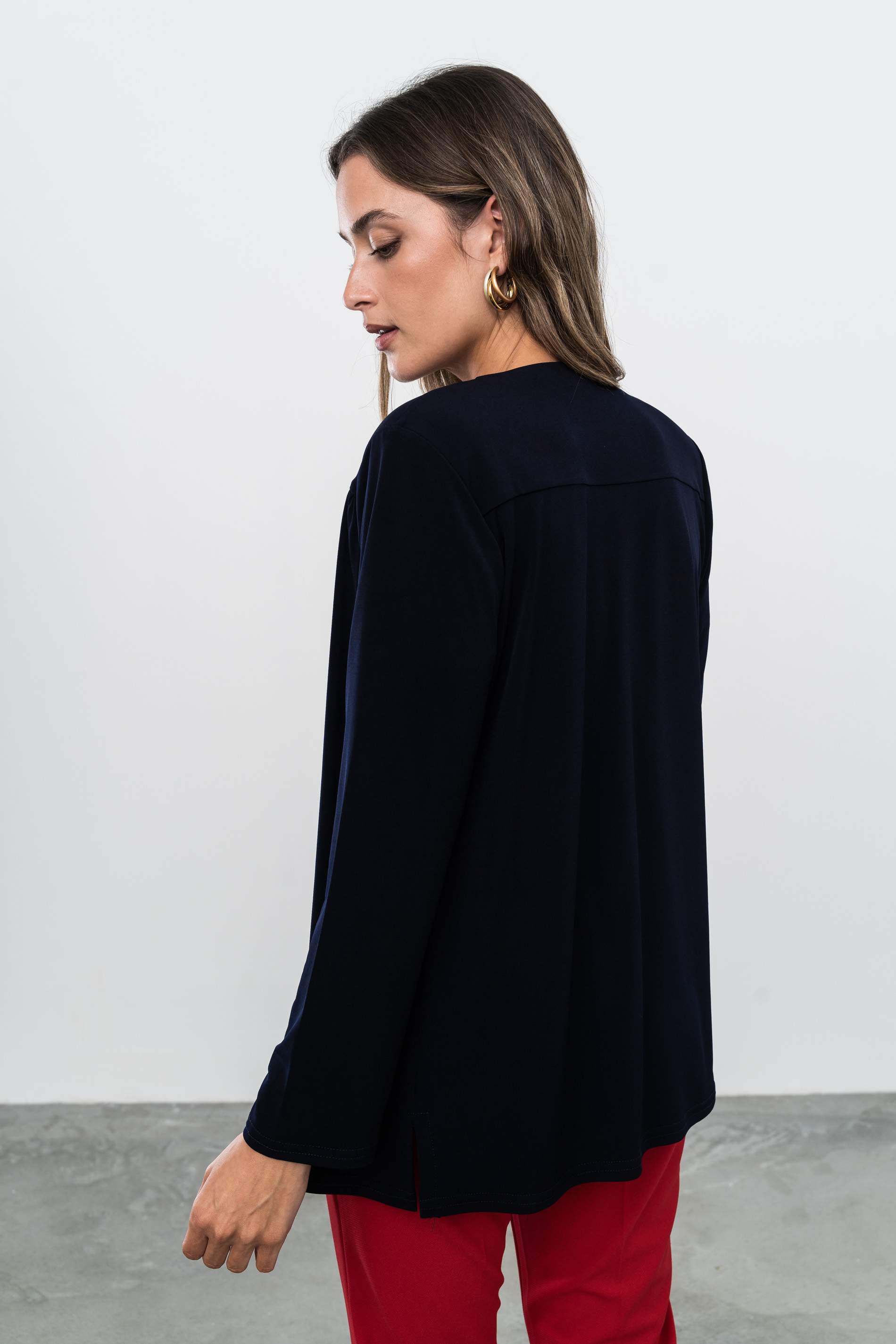 CÁRDIGAN CANESÚ FRUNCES MARINO