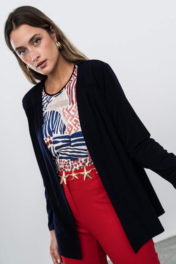 CÁRDIGAN CANESÚ FRUNCES MARINO