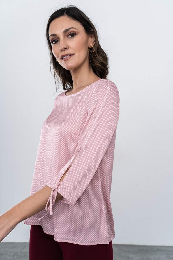 BLUSA MANGA LACITOS ROSA