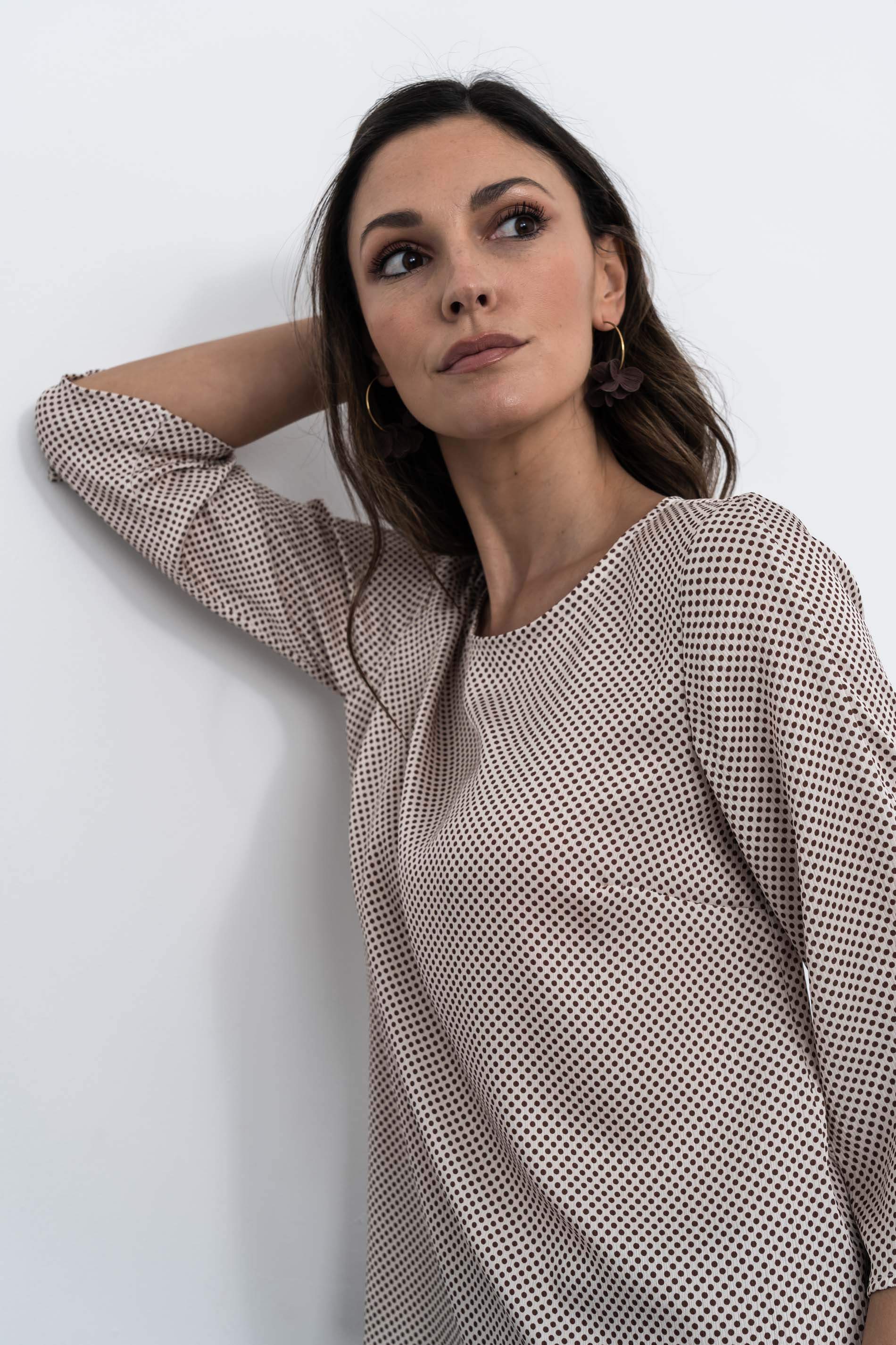 BLUSA MANGA LACITOS CRUDO