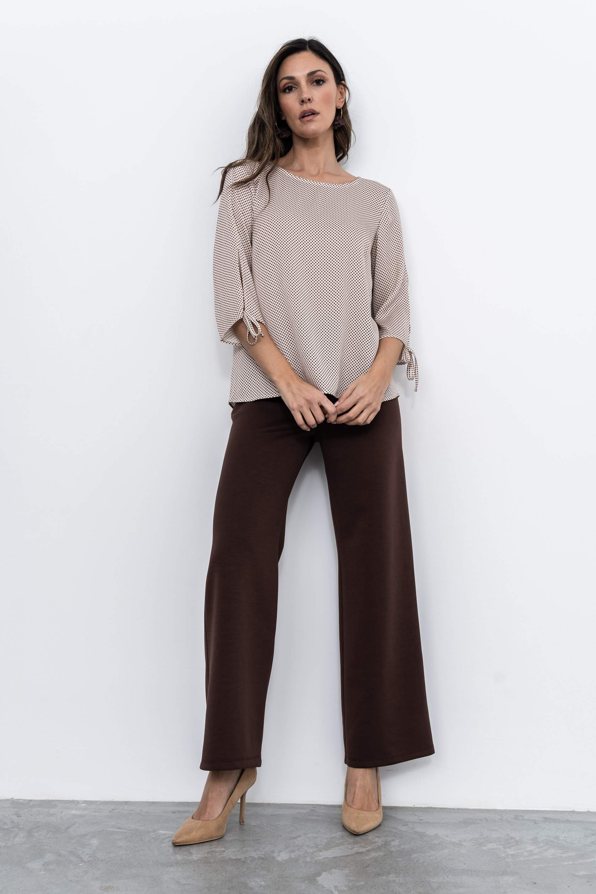 BLUSA MANGA LACITOS CRUDO