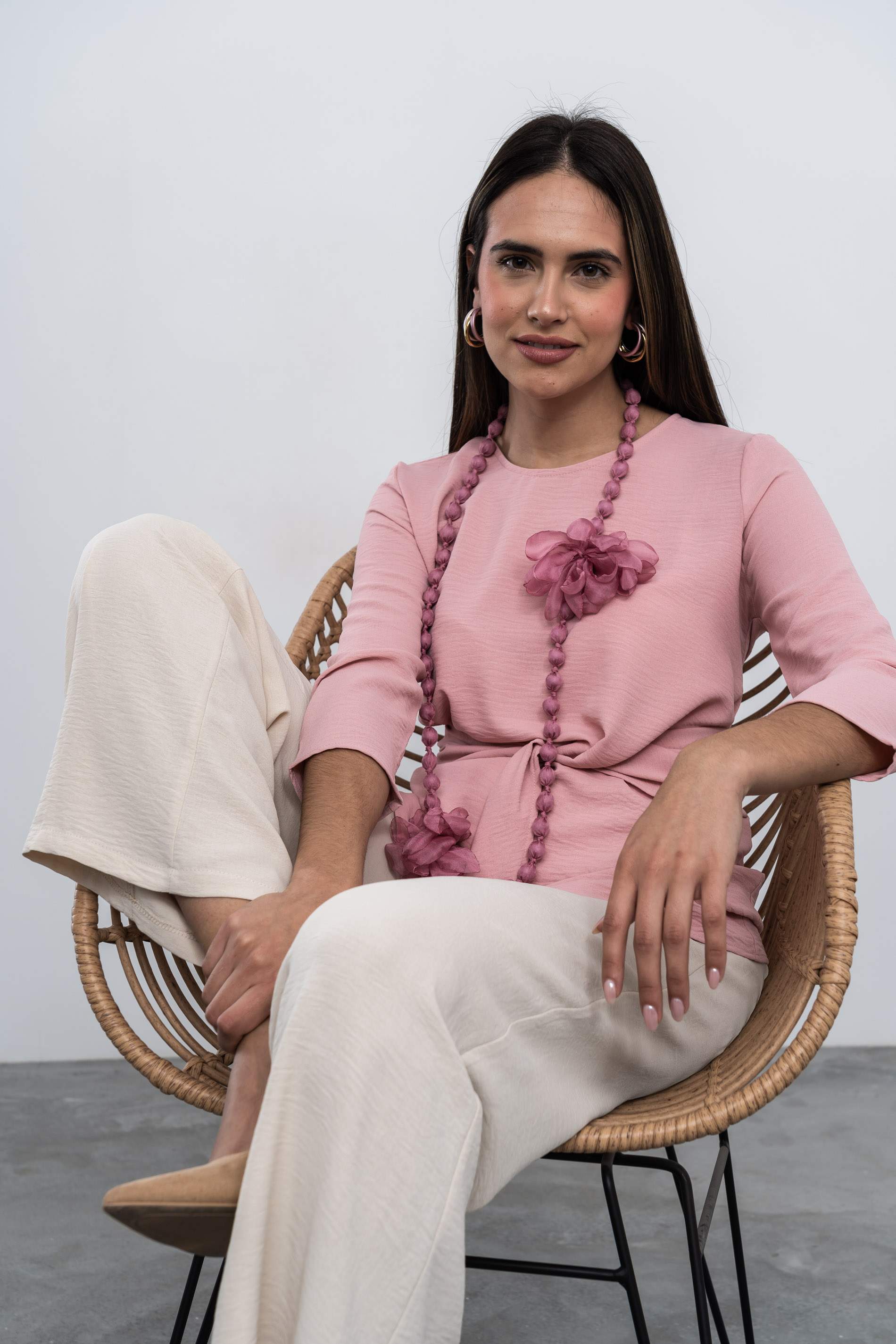 PANTALÓN ANCHO GOMA BEIGE