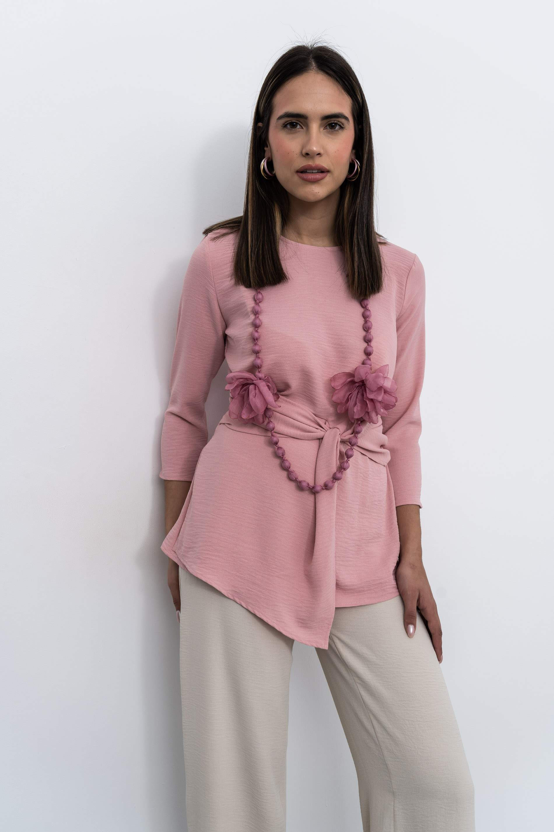 PANTALÓN ANCHO GOMA BEIGE