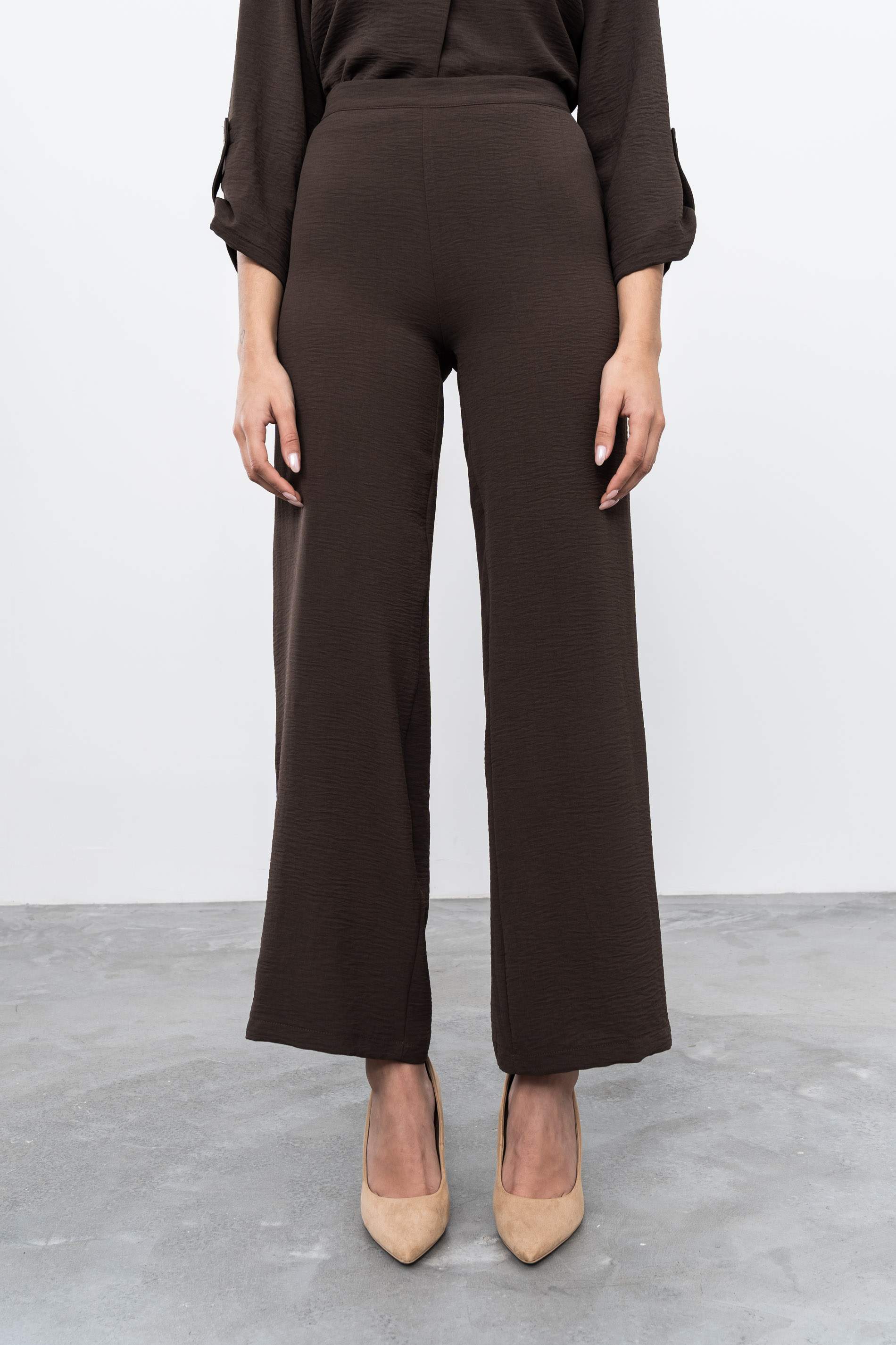 PANTALÓN ANCHO GOMA CHOCOLATE