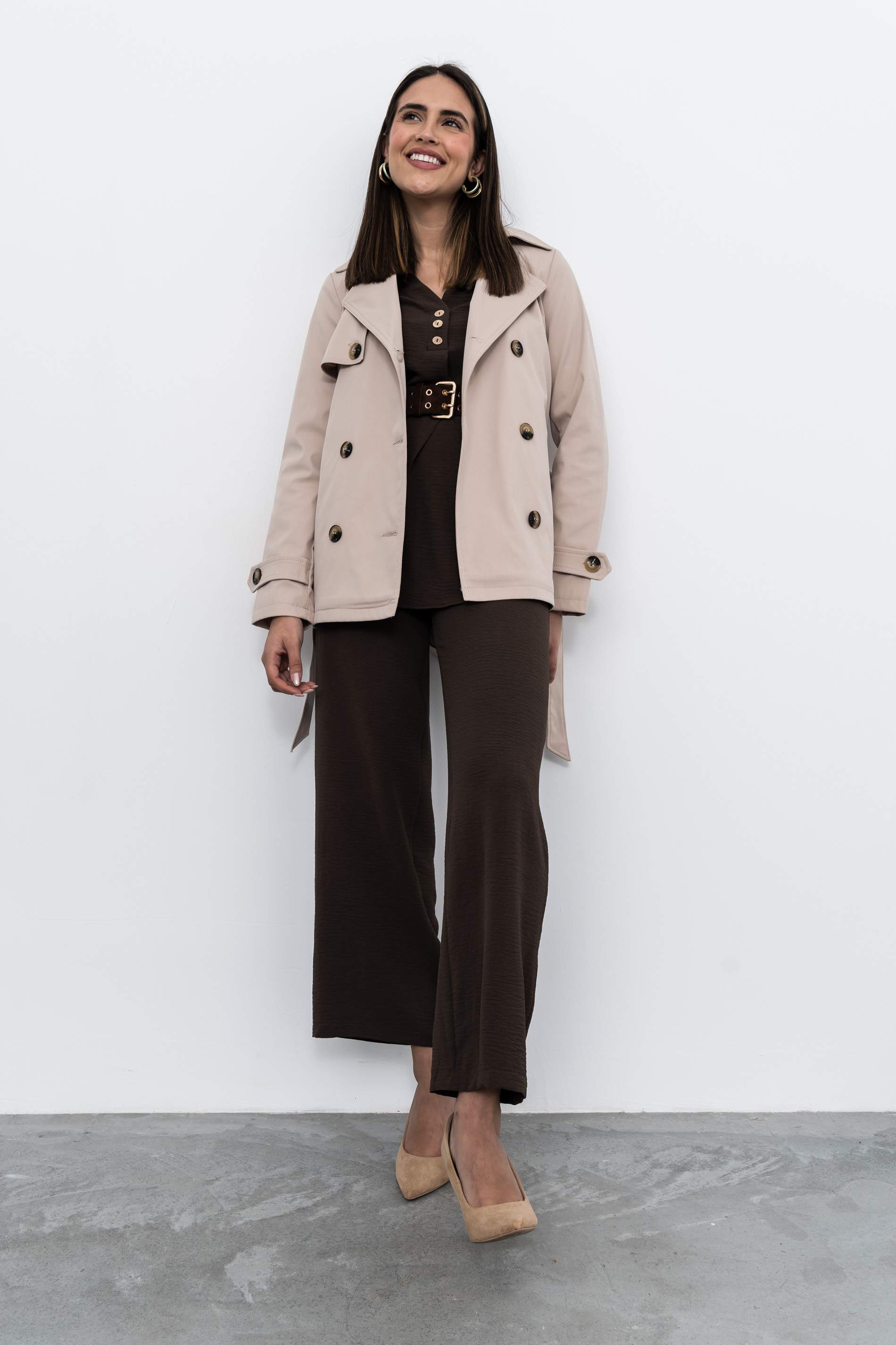 PANTALÓN ANCHO GOMA CHOCOLATE