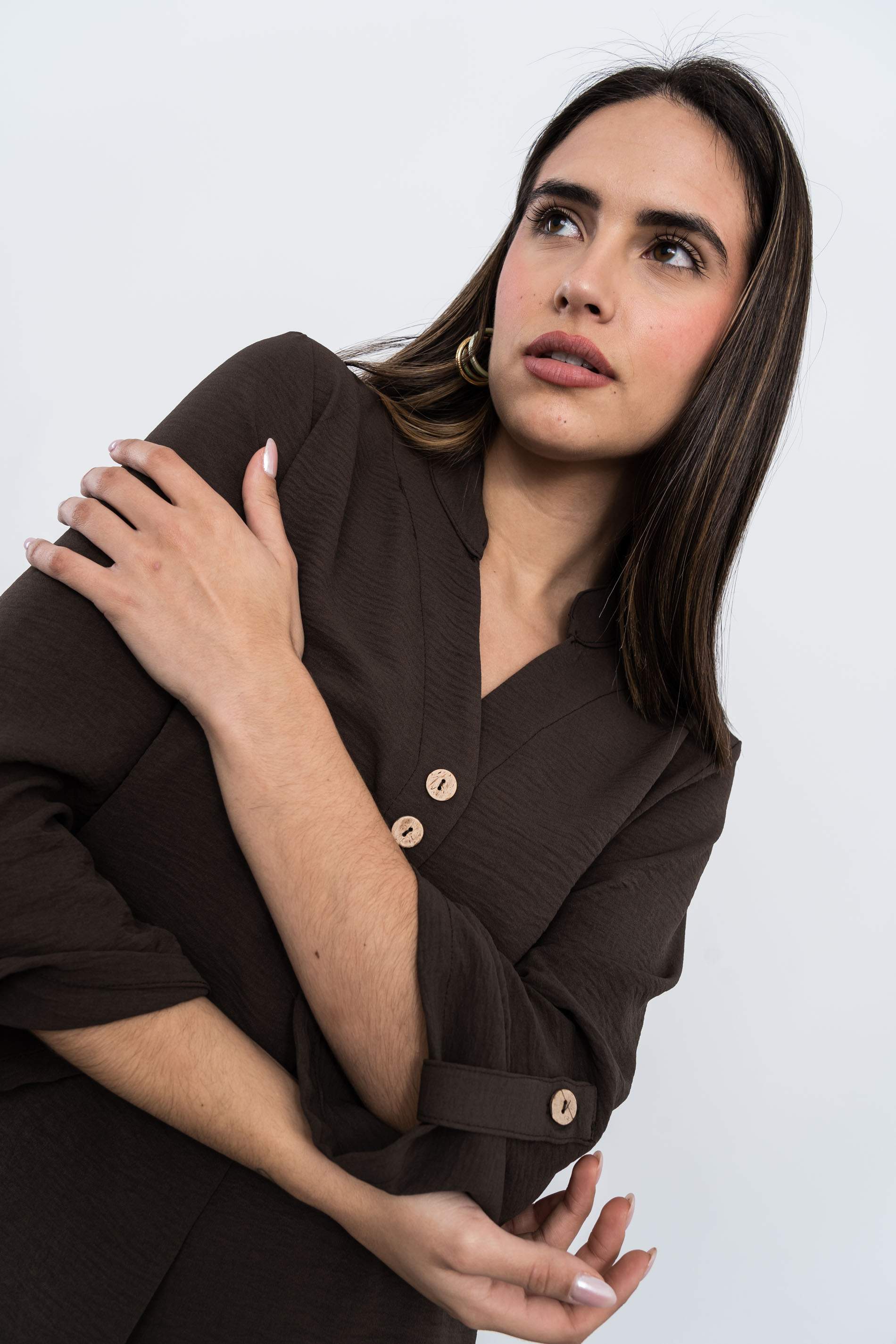 BLUSÓN BOTONES COCO CHOCOLATE