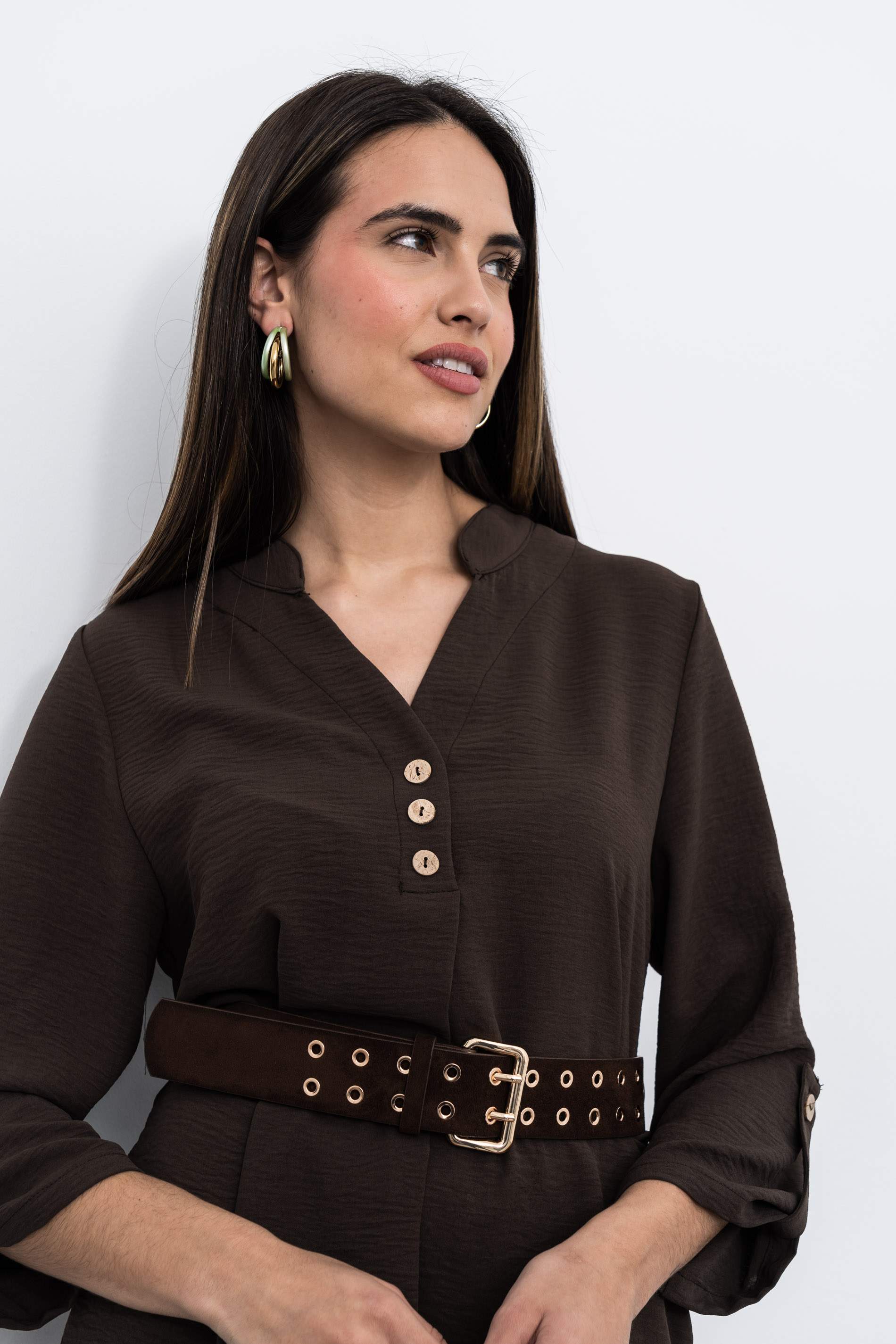 BLUSÓN BOTONES COCO CHOCOLATE