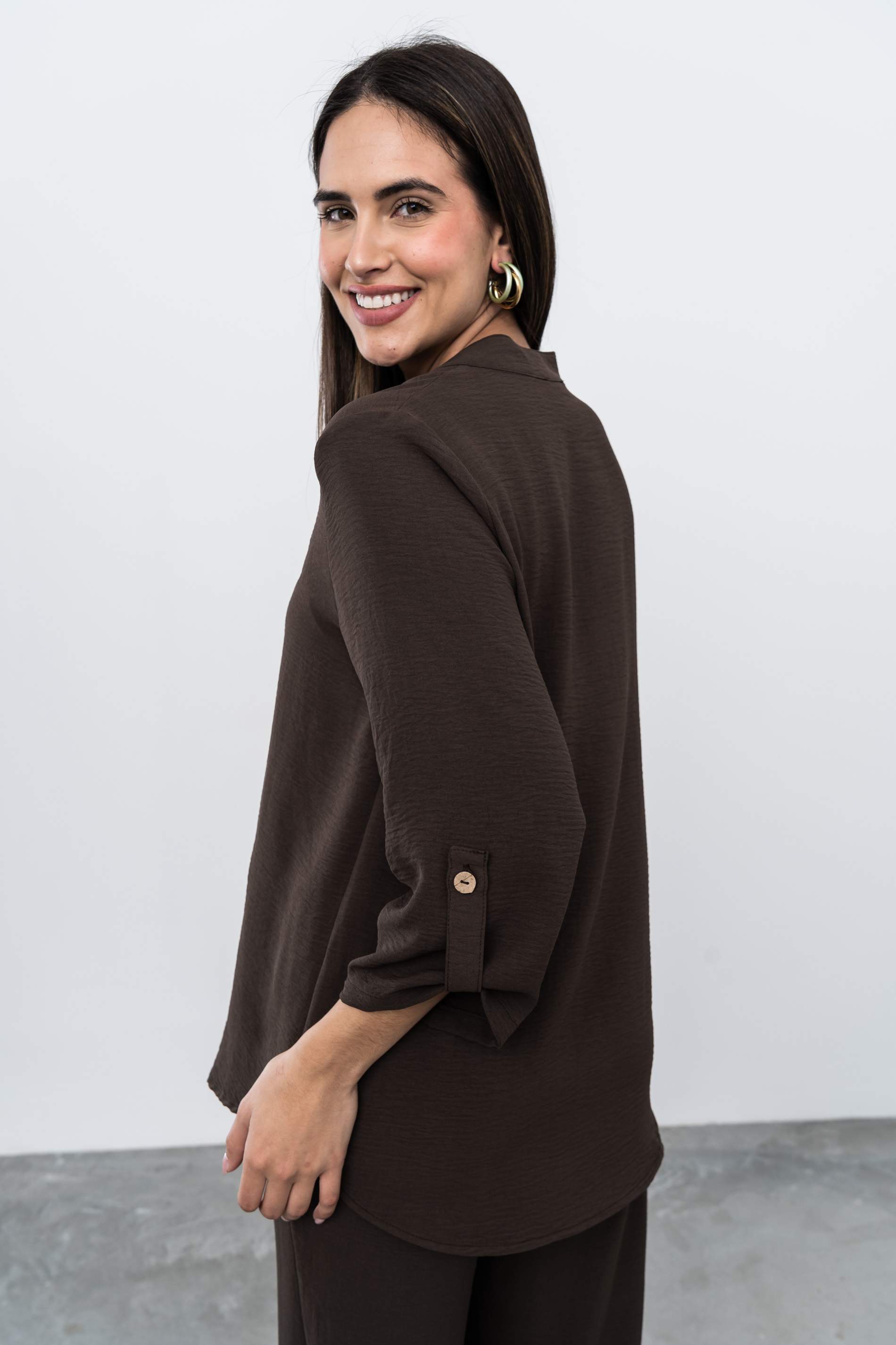 BLUSÓN BOTONES COCO CHOCOLATE