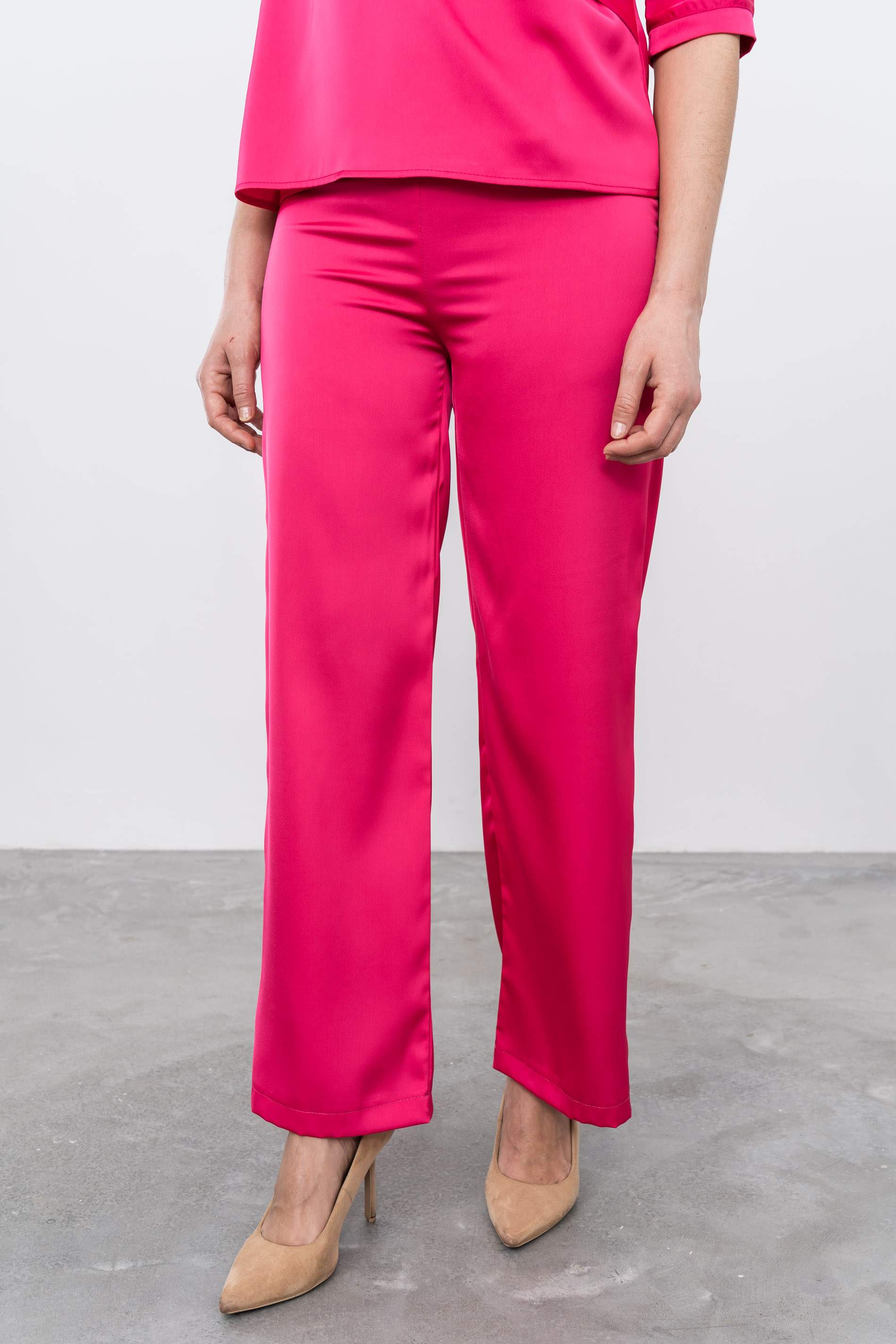 PANTALÓN VESTIR SATINADO FRESA