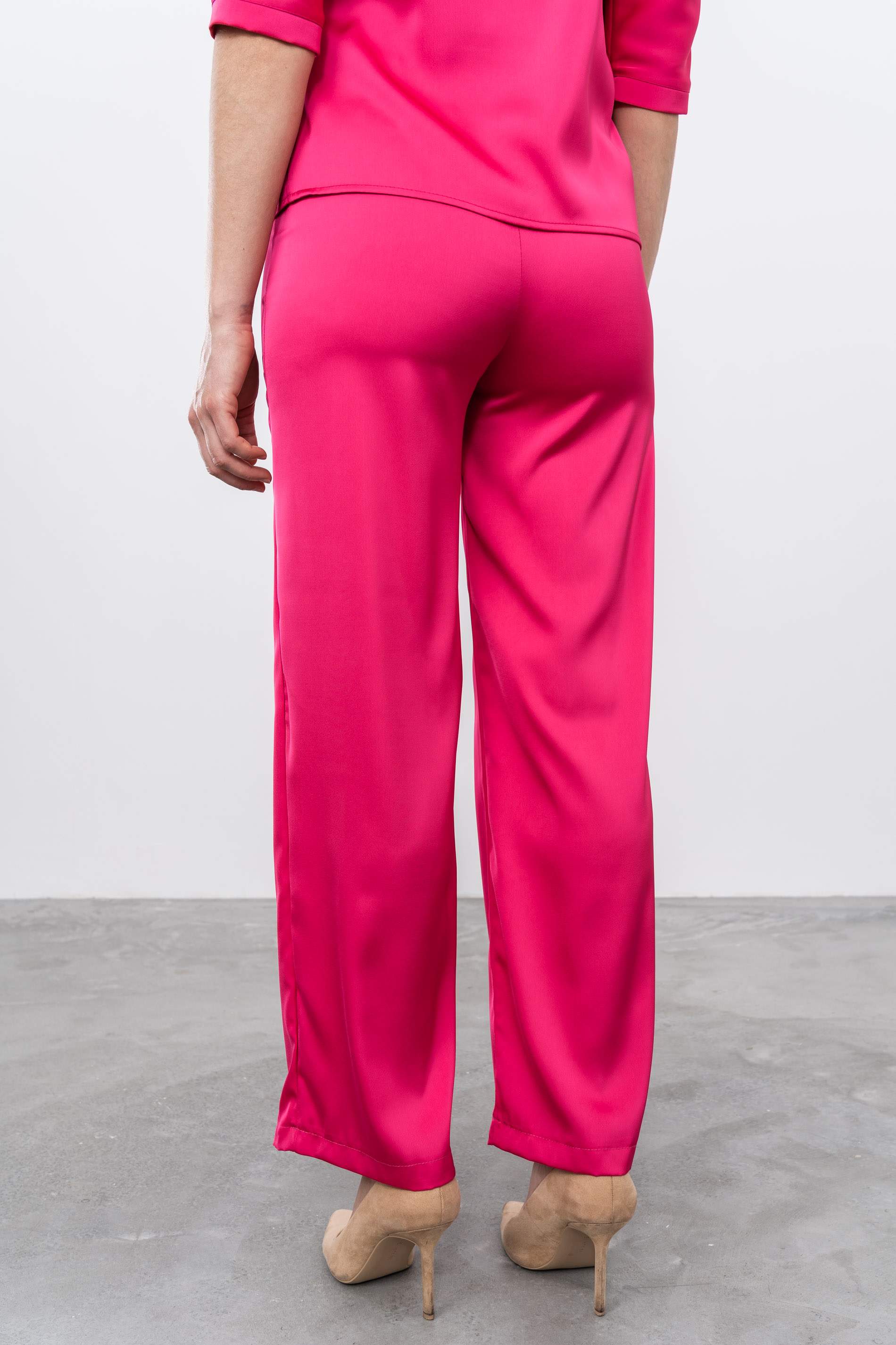 PANTALÓN VESTIR SATINADO FRESA