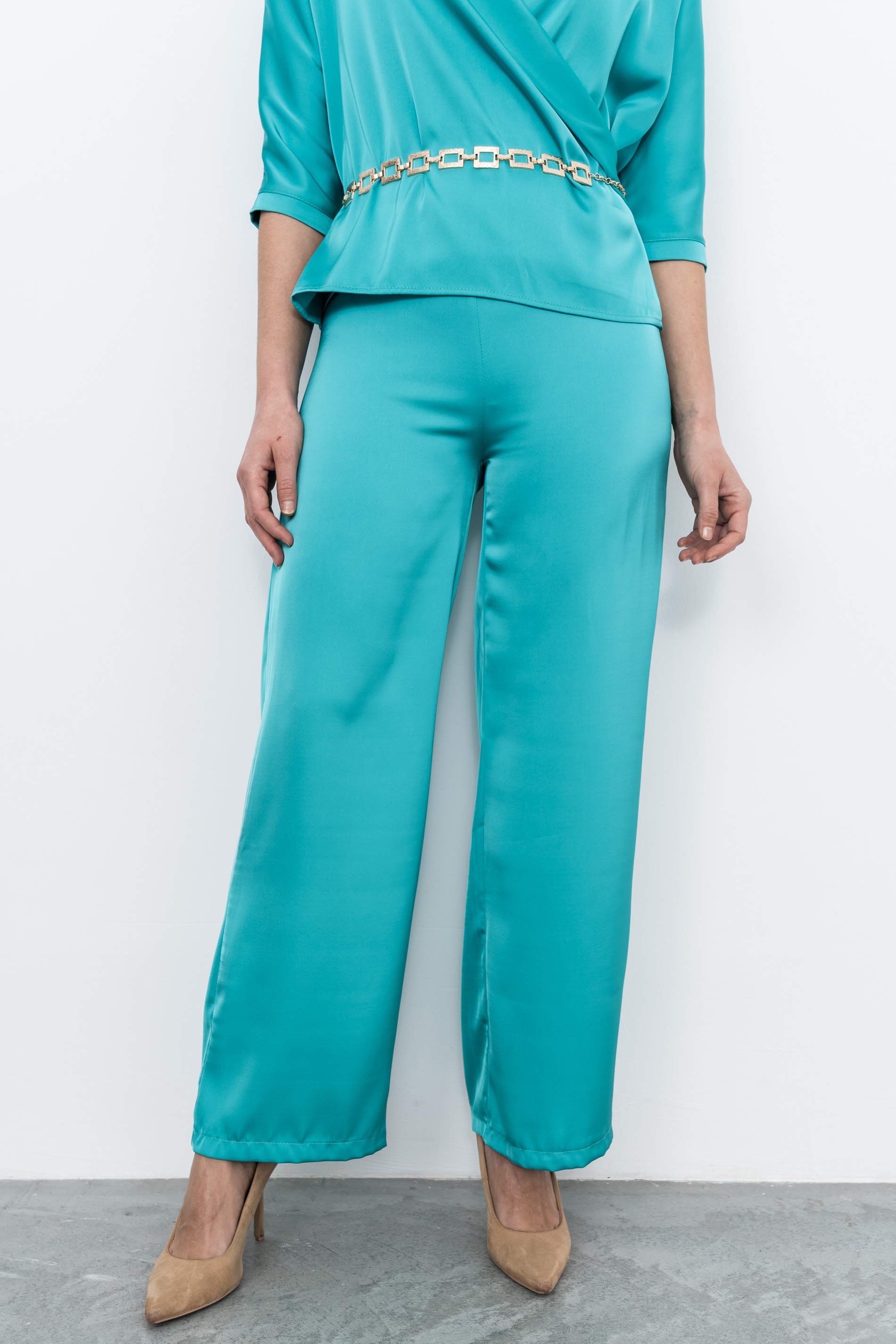 PANTALÓN VESTIR SATINADO ESMERALDA