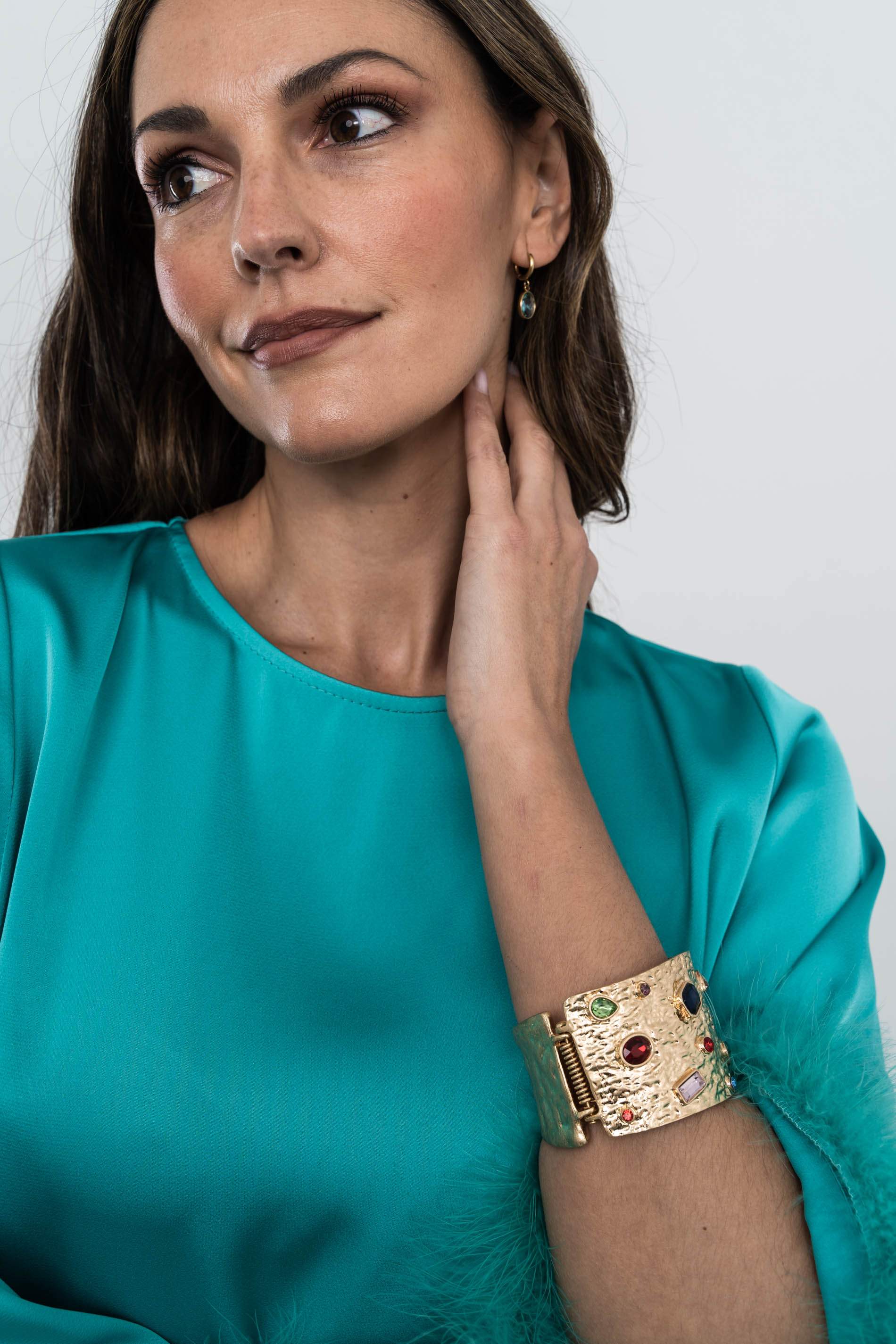 BLUSÓN FANTASÍA PLUMAS ESMERALDA