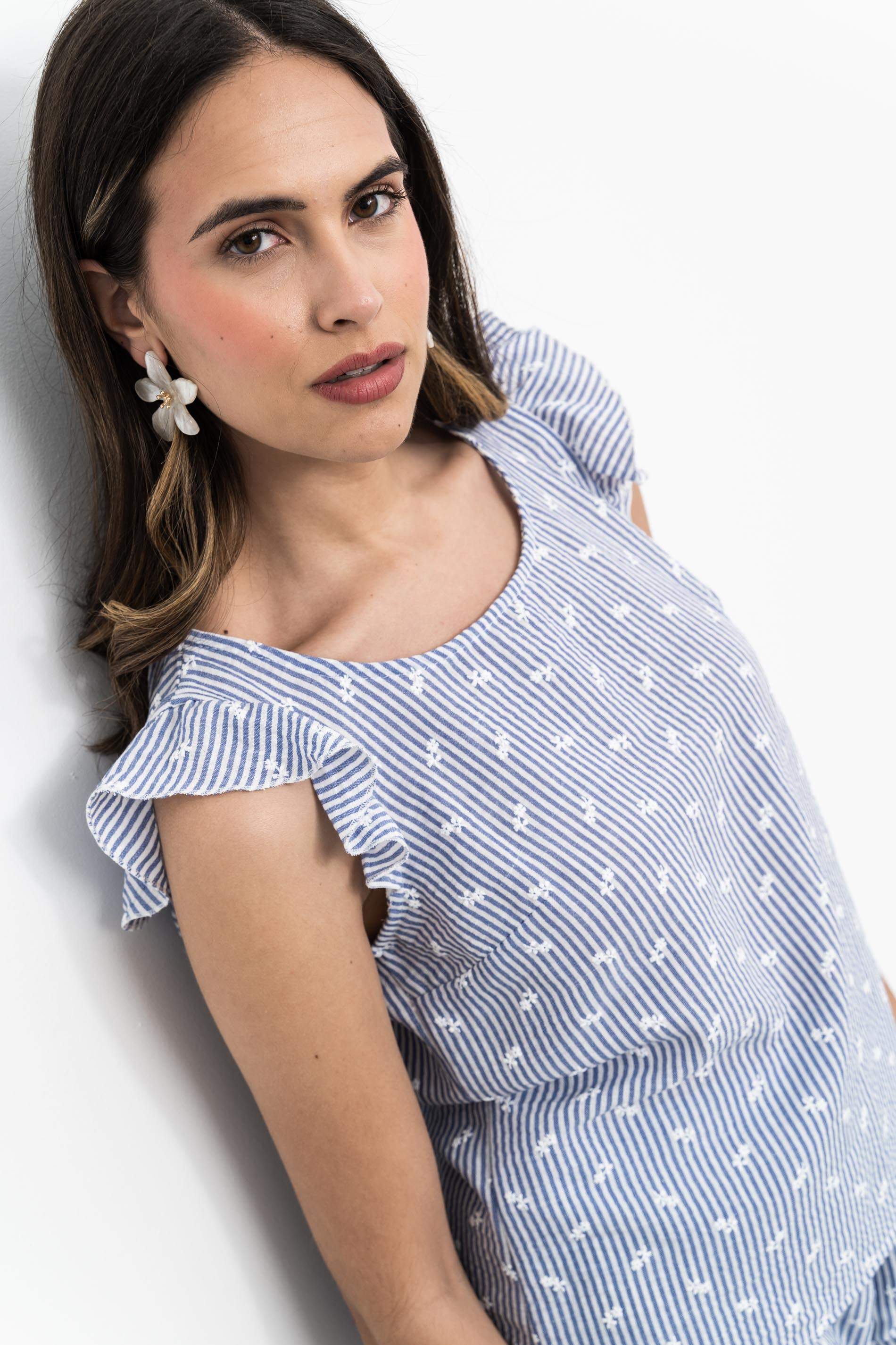 BLUSA RAYAS FLORECITA