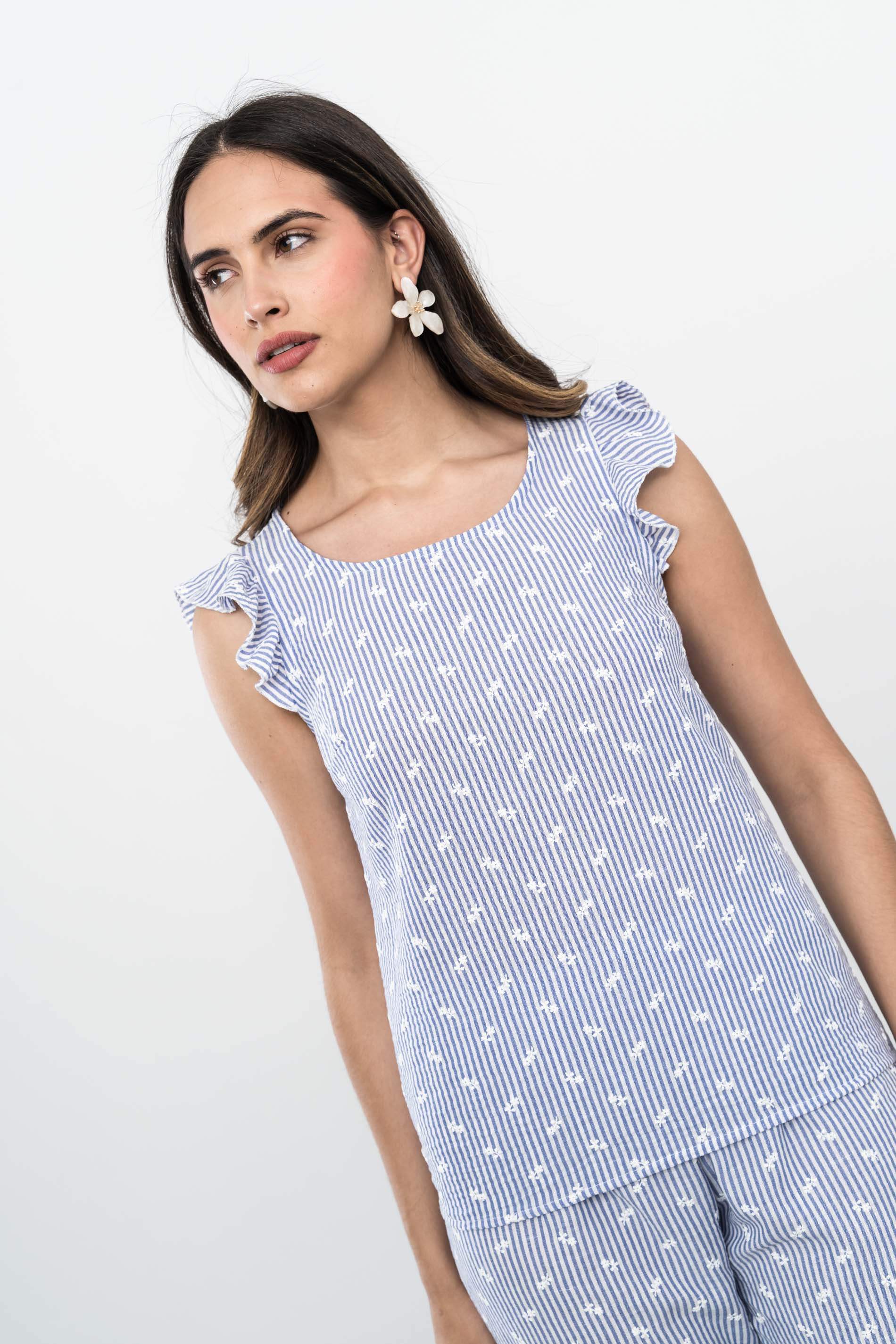 BLUSA RAYAS FLORECITA