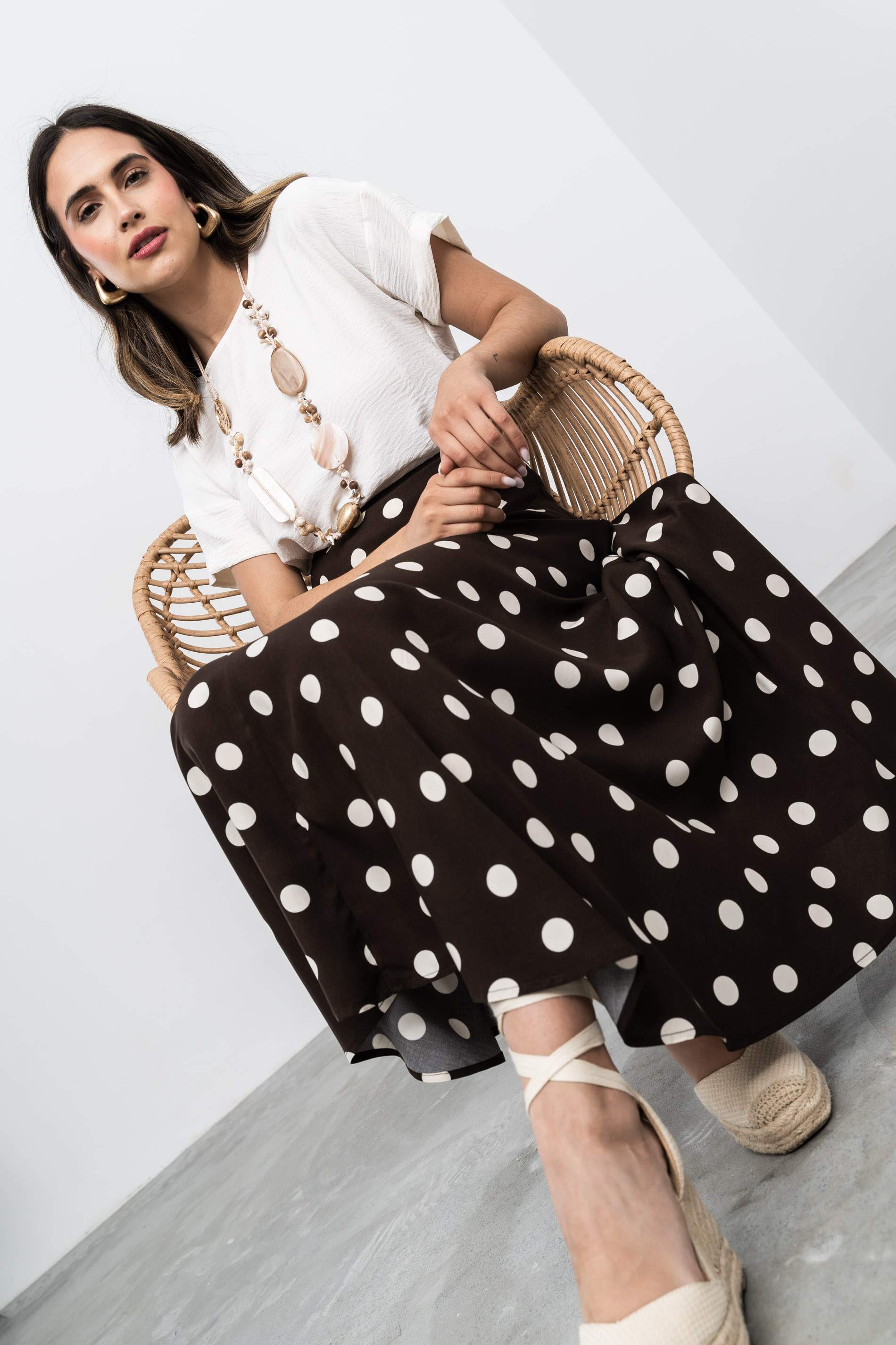 BLUSA MANGA CAIDA MARFIL
