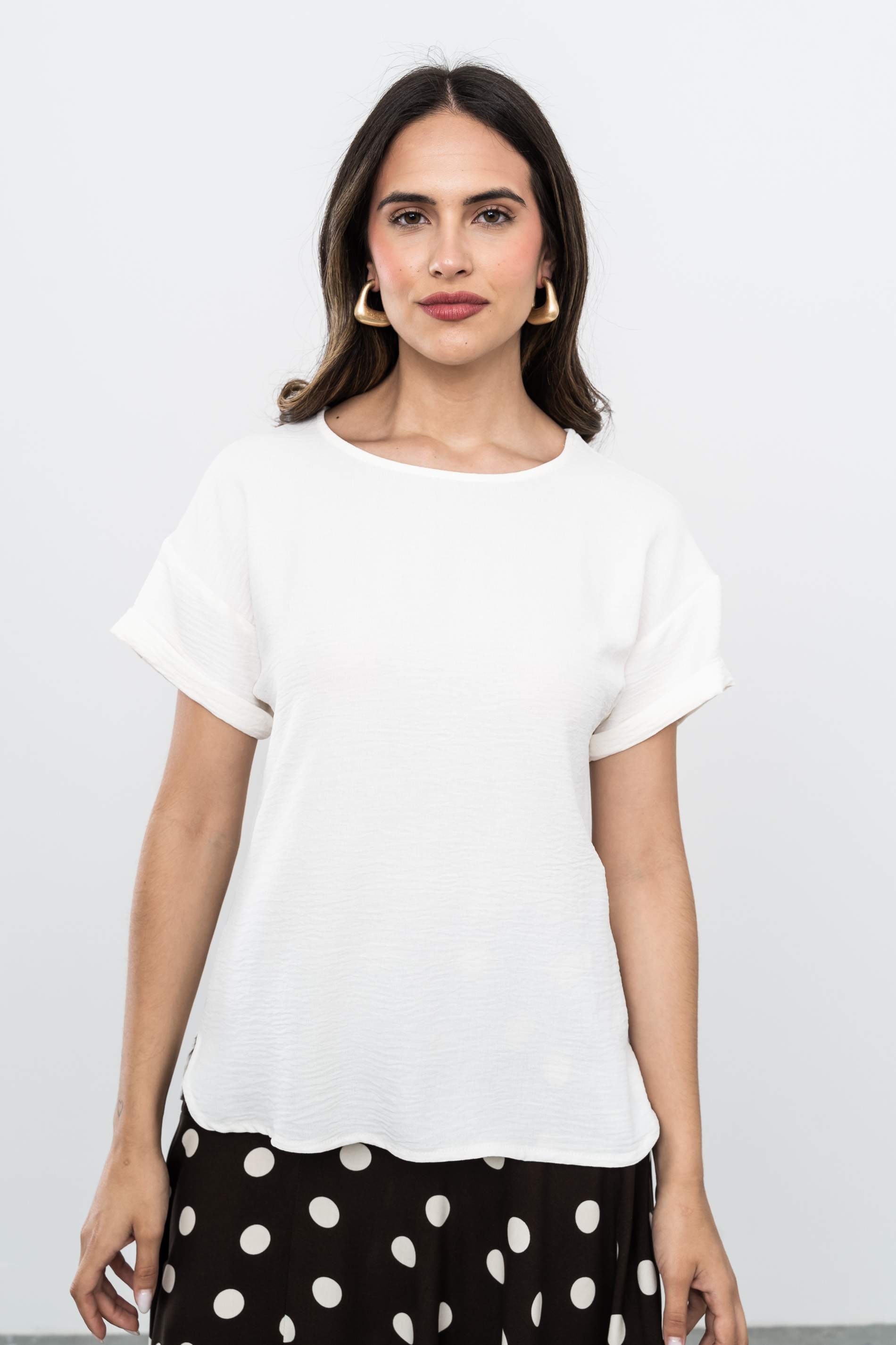 BLUSA MANGA CAIDA MARFIL