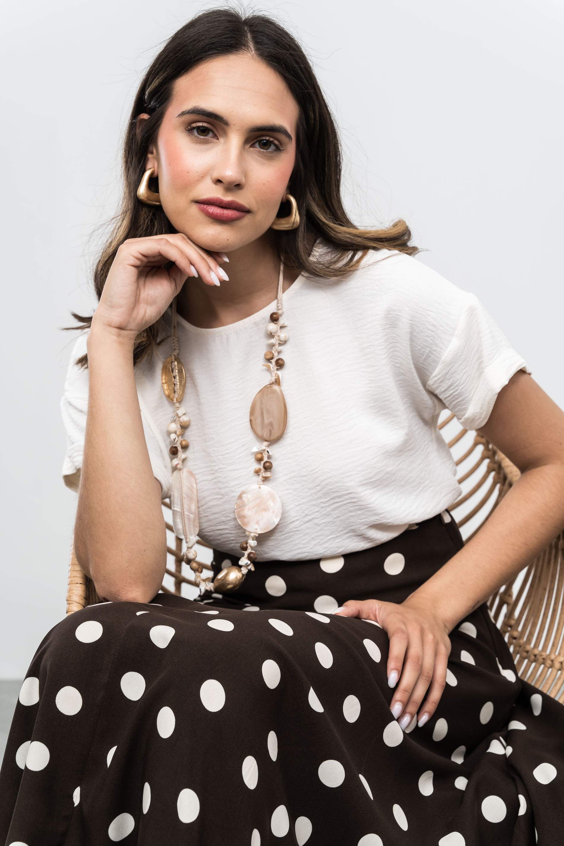 BLUSA MANGA CAIDA MARFIL