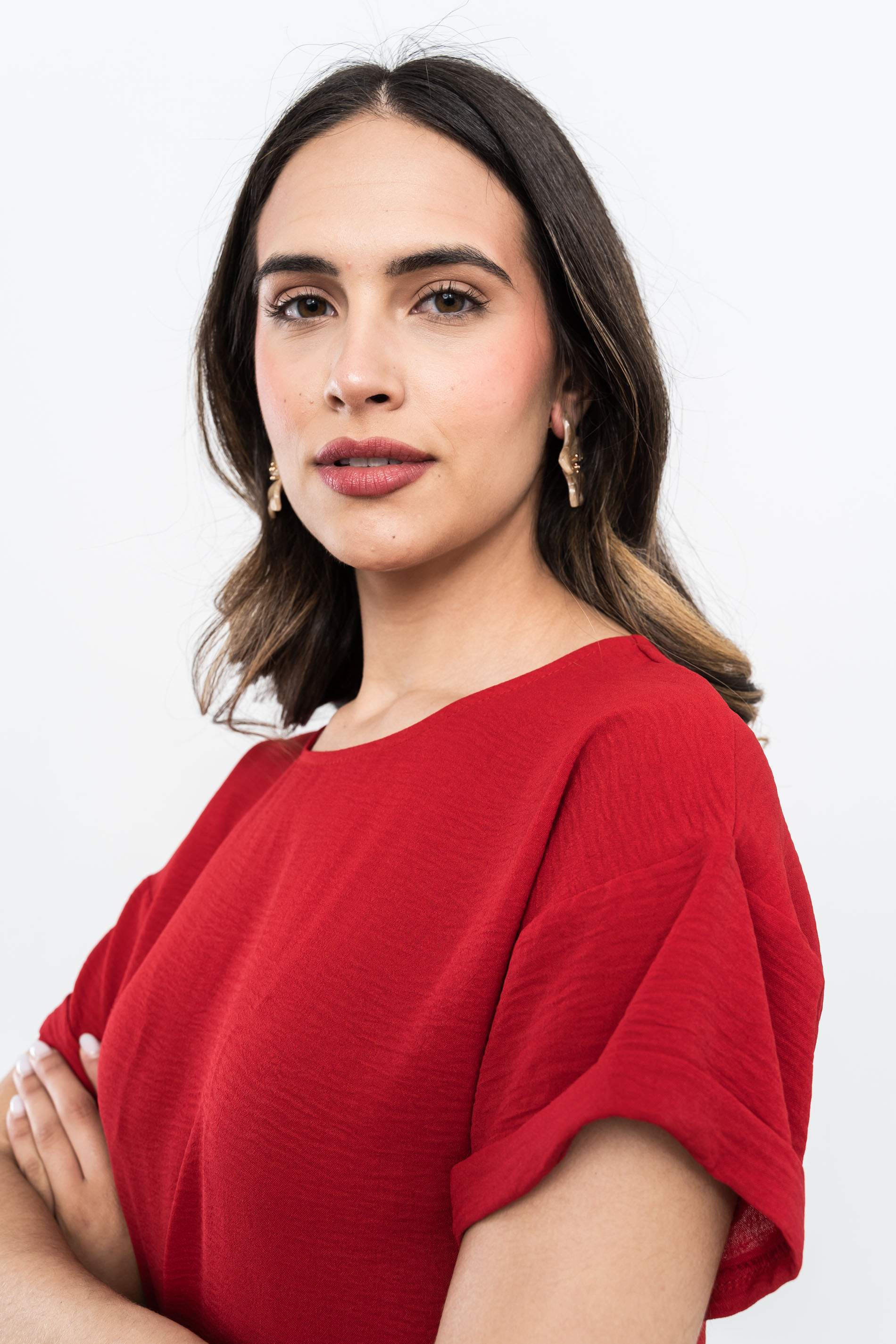 BLUSA MANGA CAIDA ROJO