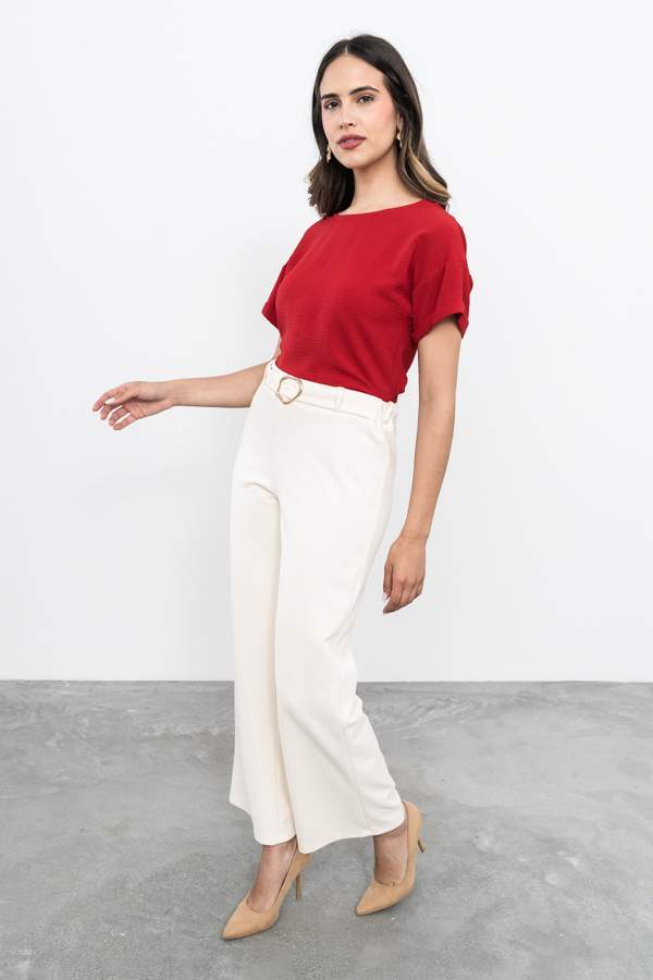 BLUSA MANGA CAIDA ROJO