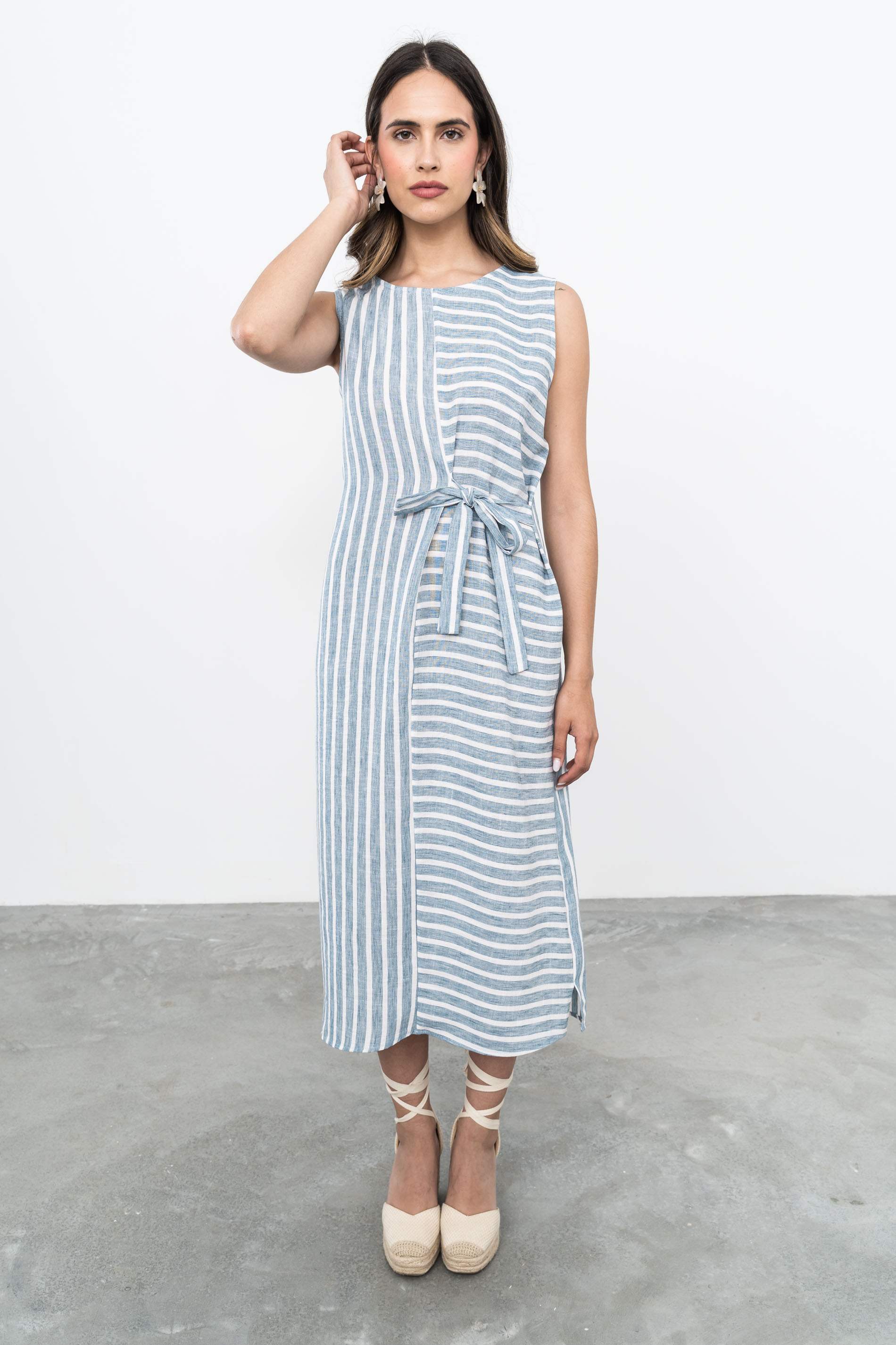 VESTIDO RAYA COMBINADA