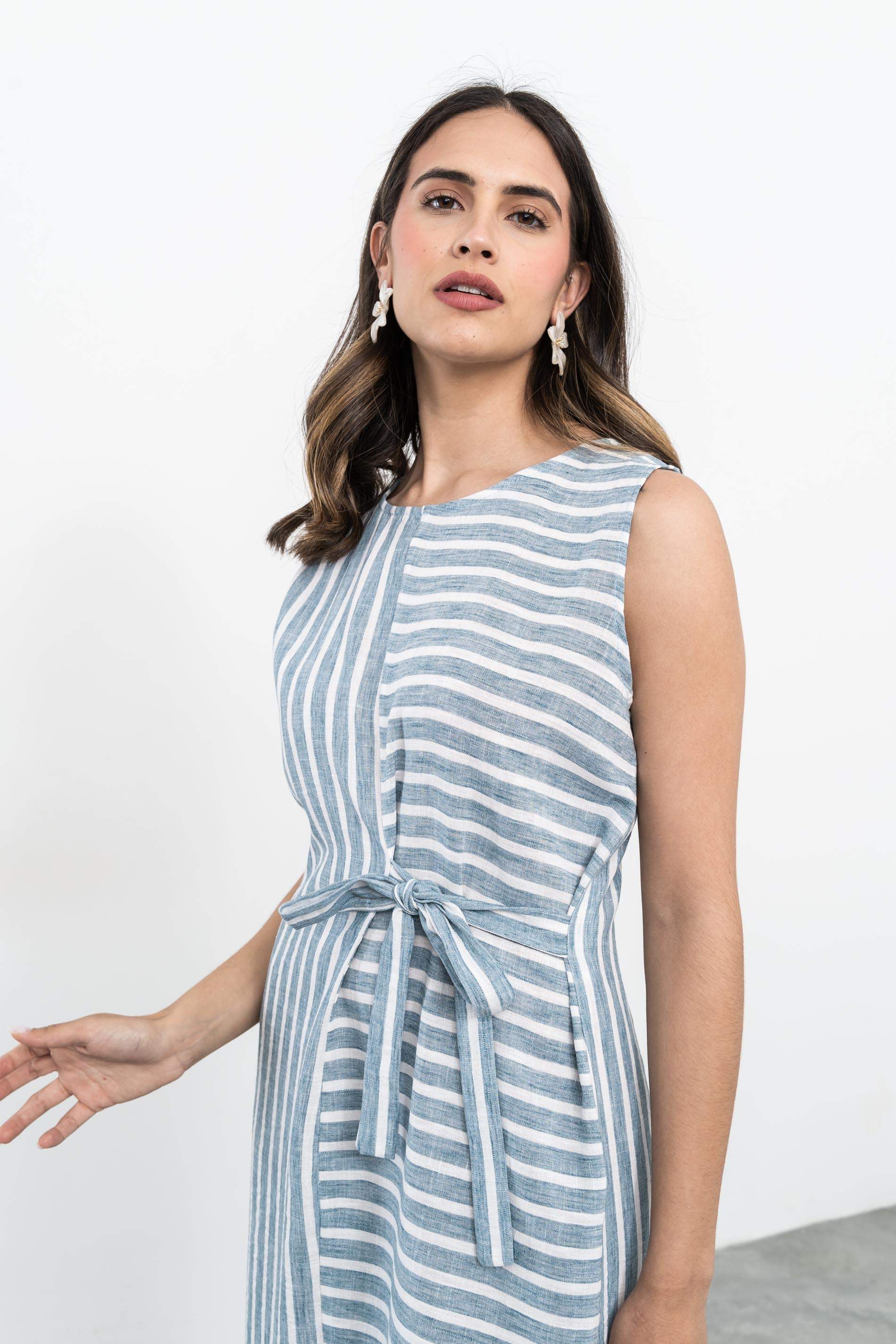 VESTIDO RAYA COMBINADA