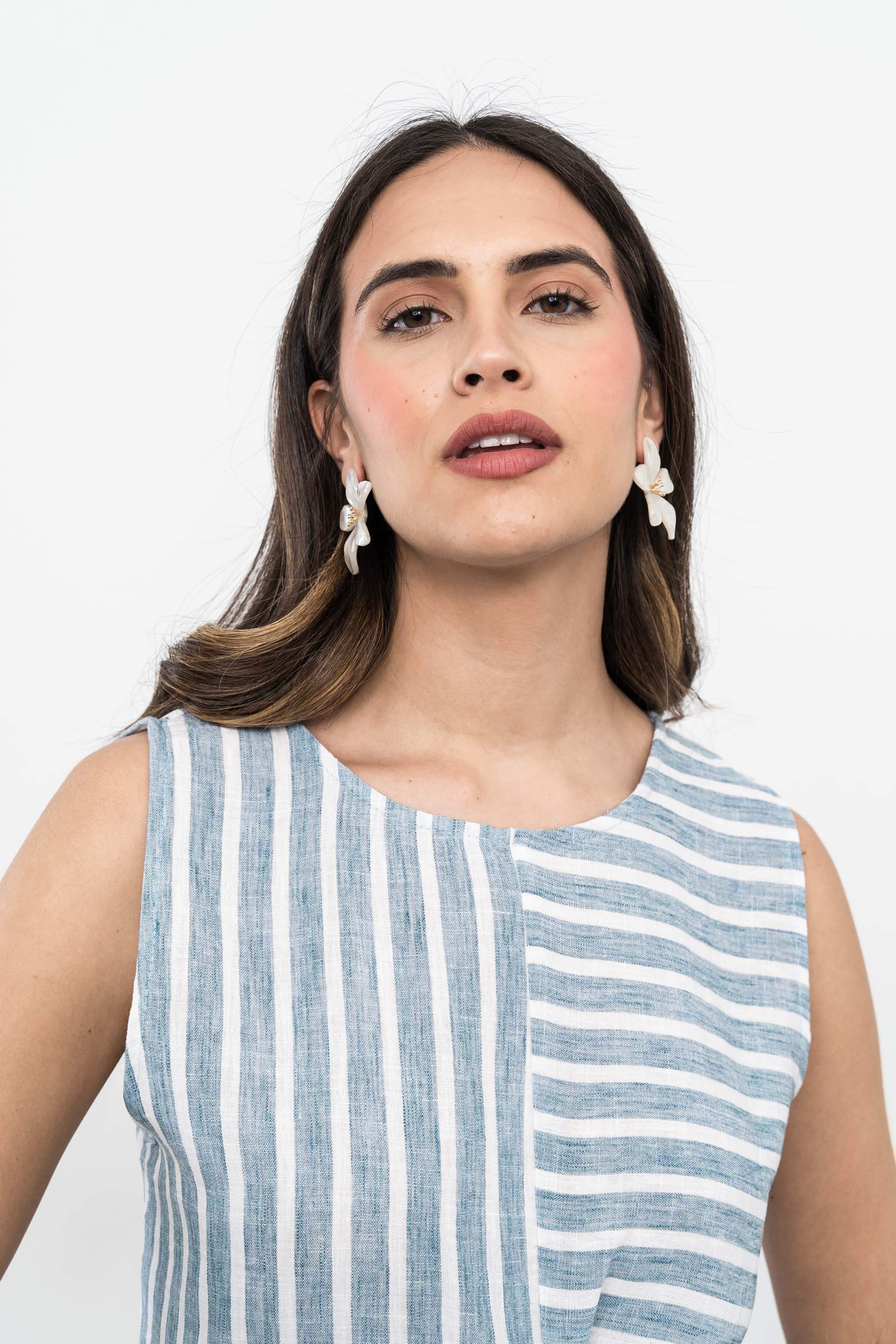 VESTIDO RAYA COMBINADA