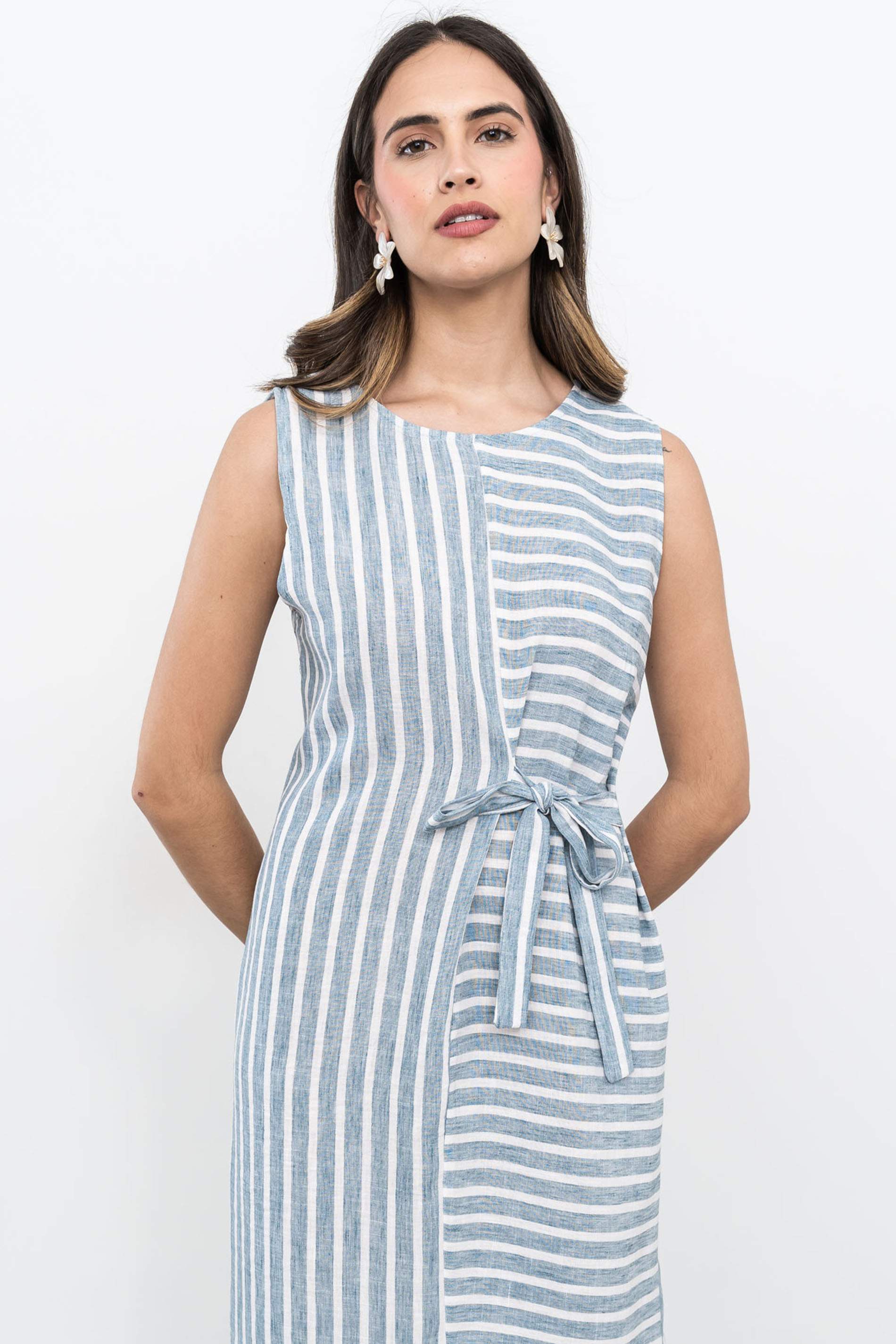 VESTIDO RAYA COMBINADA