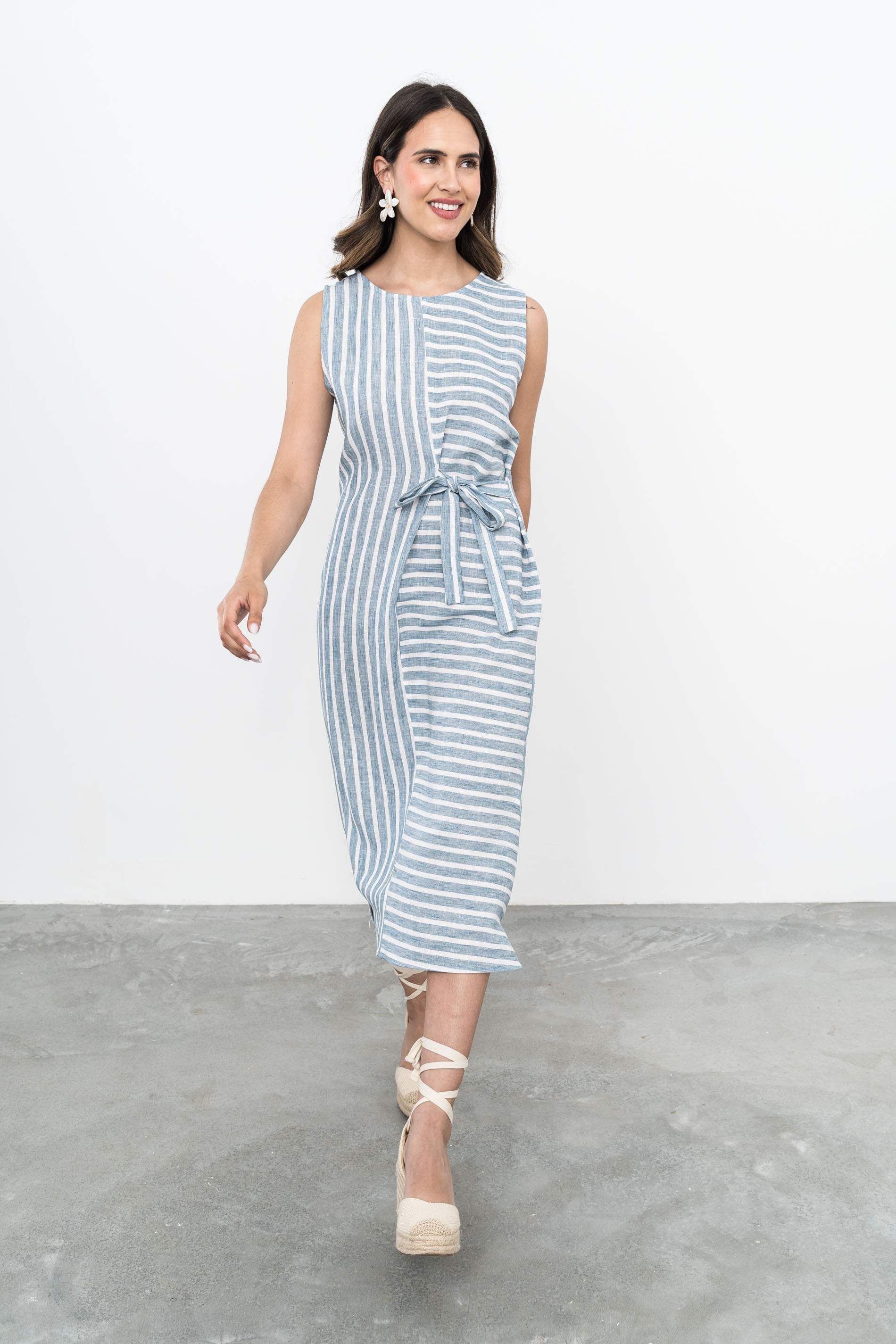 VESTIDO RAYA COMBINADA