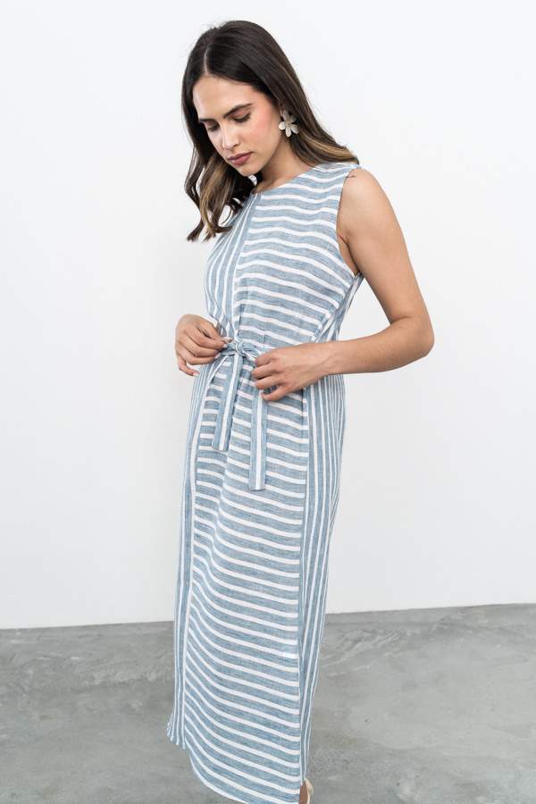 VESTIDO RAYA COMBINADA