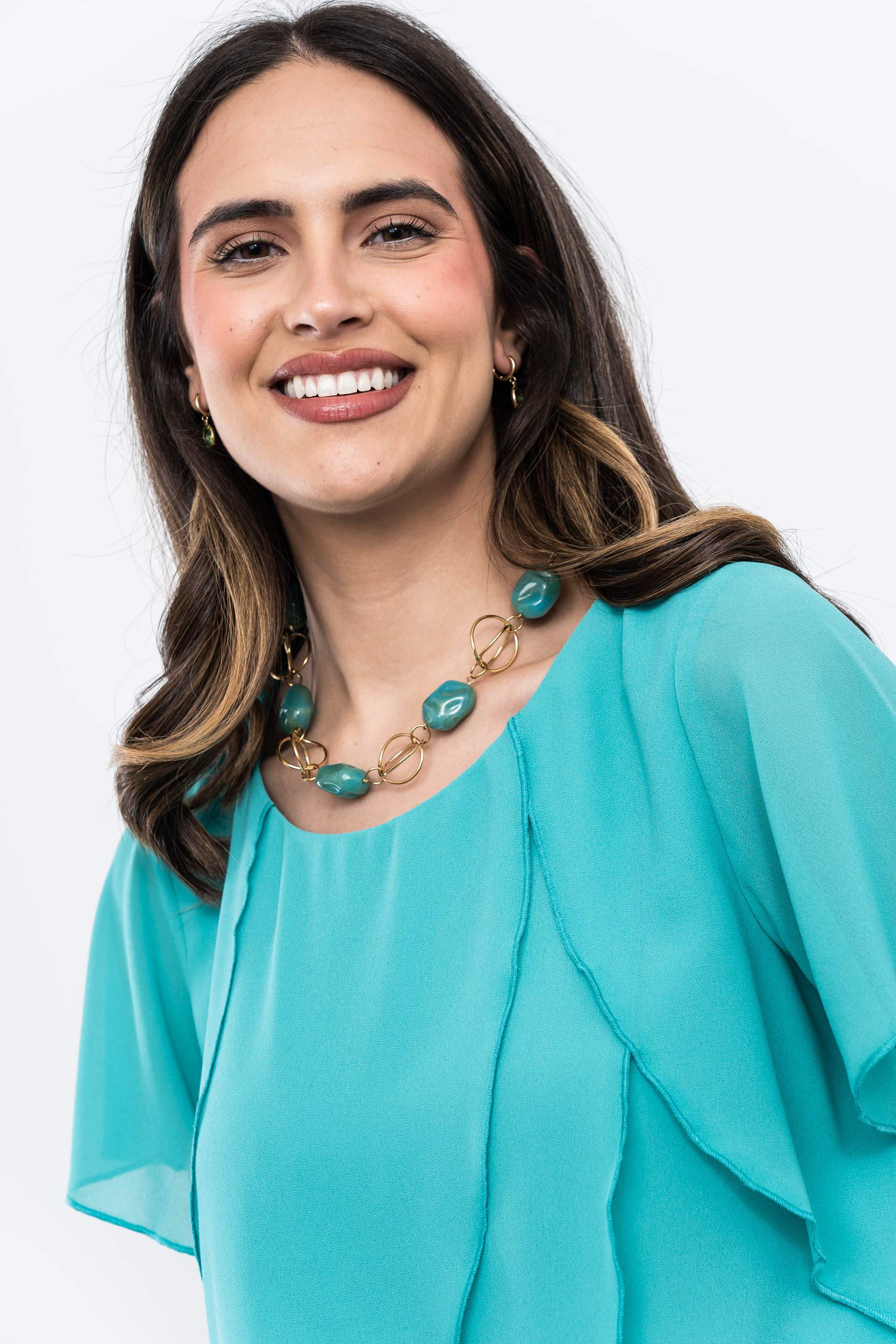 BLUSÓN CAPAS TURQUESA