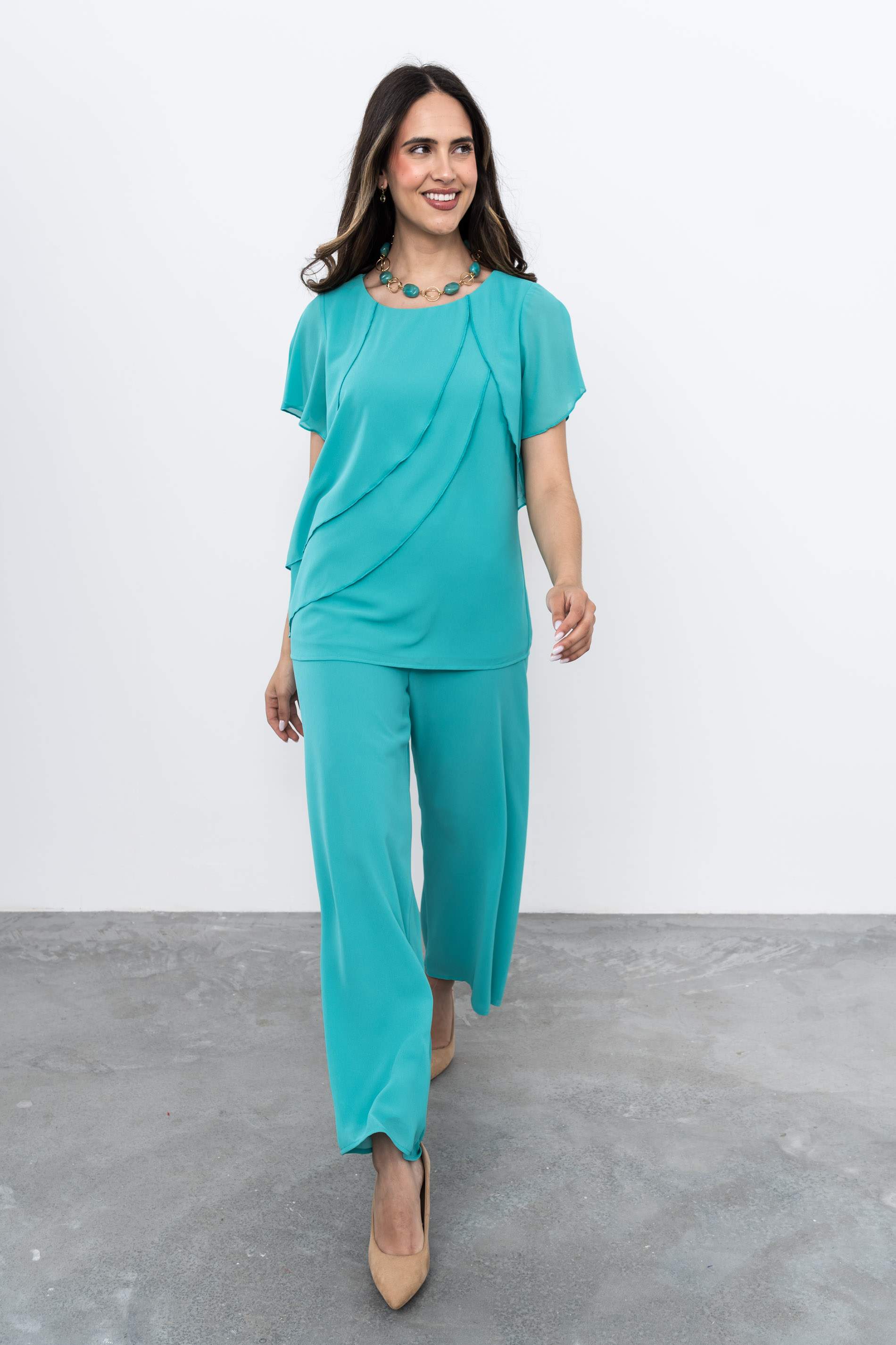 PANTALÓN HOLGADO TURQUESA