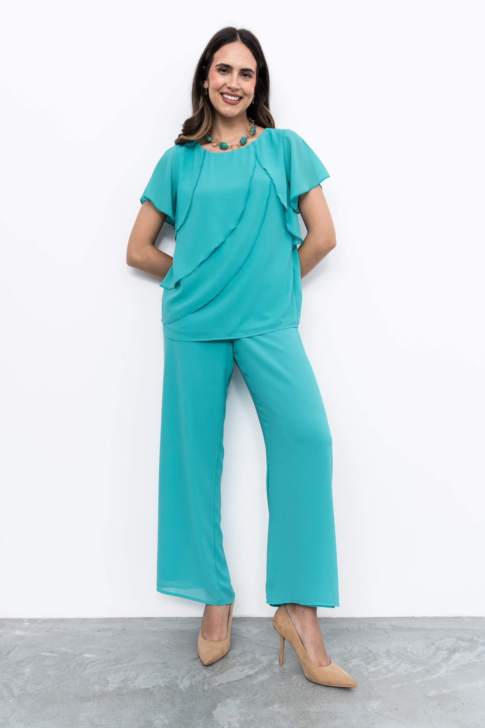 PANTALÓN HOLGADO TURQUESA