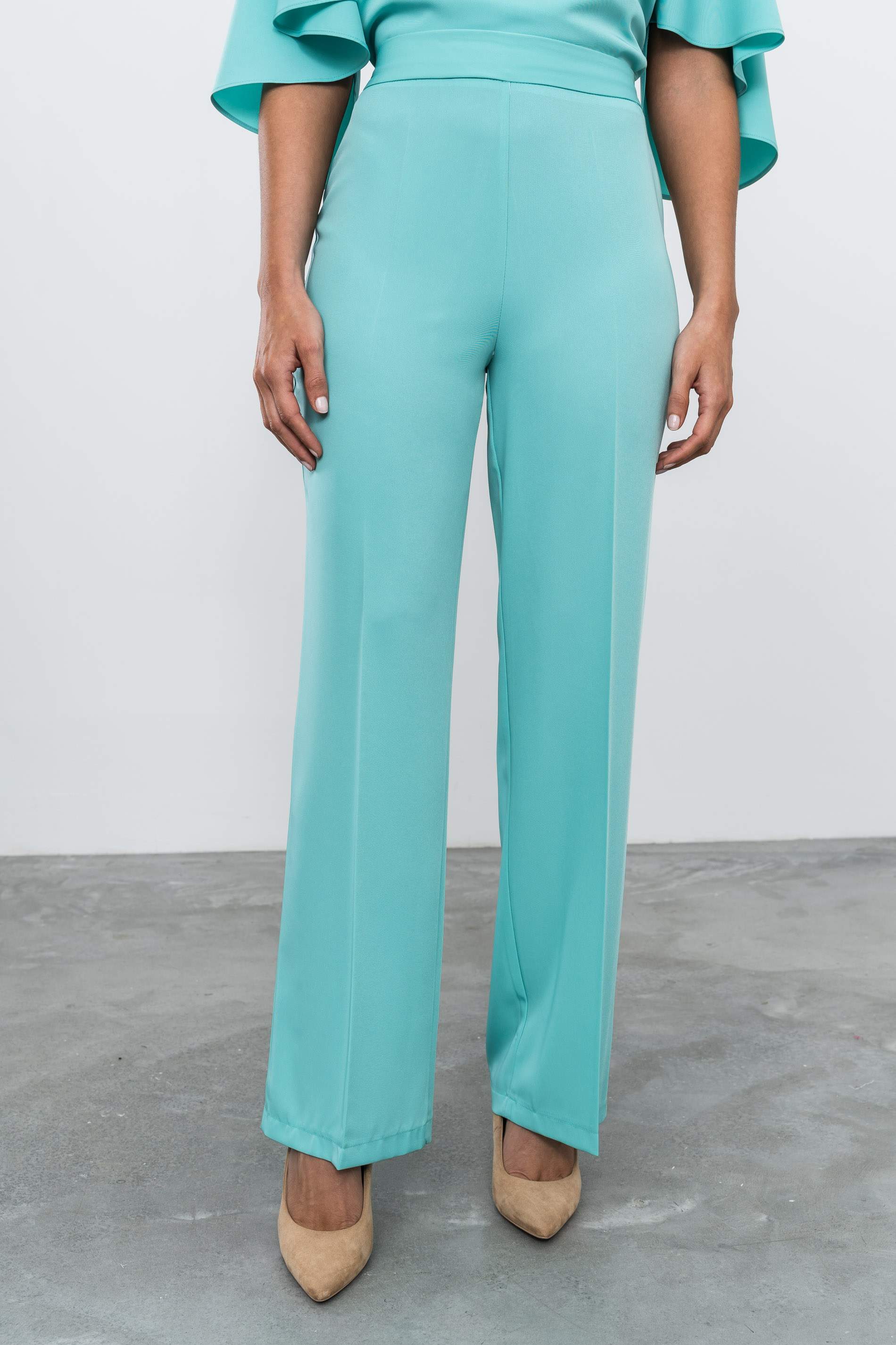 PANTALÓN VESTIR RECTO TURQUESA
