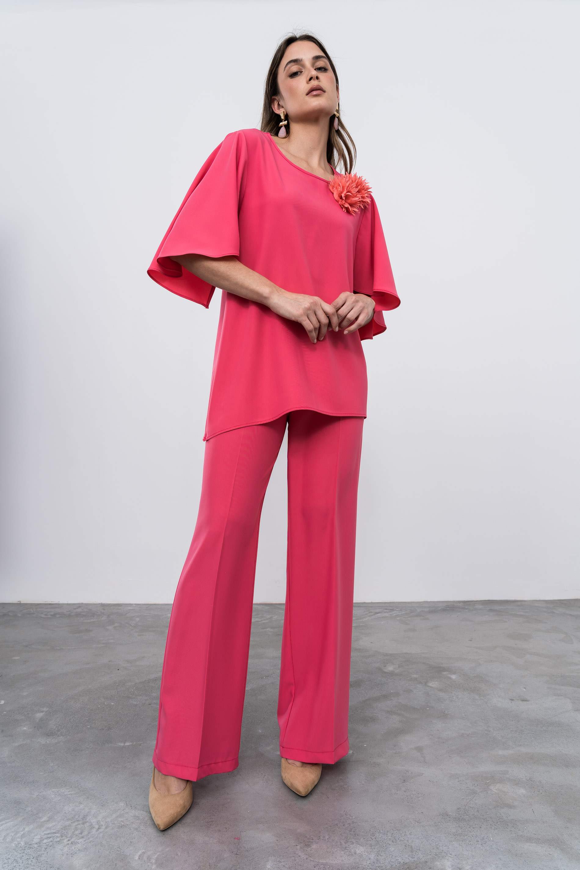 PANTALÓN VESTIR RECTO CORAL