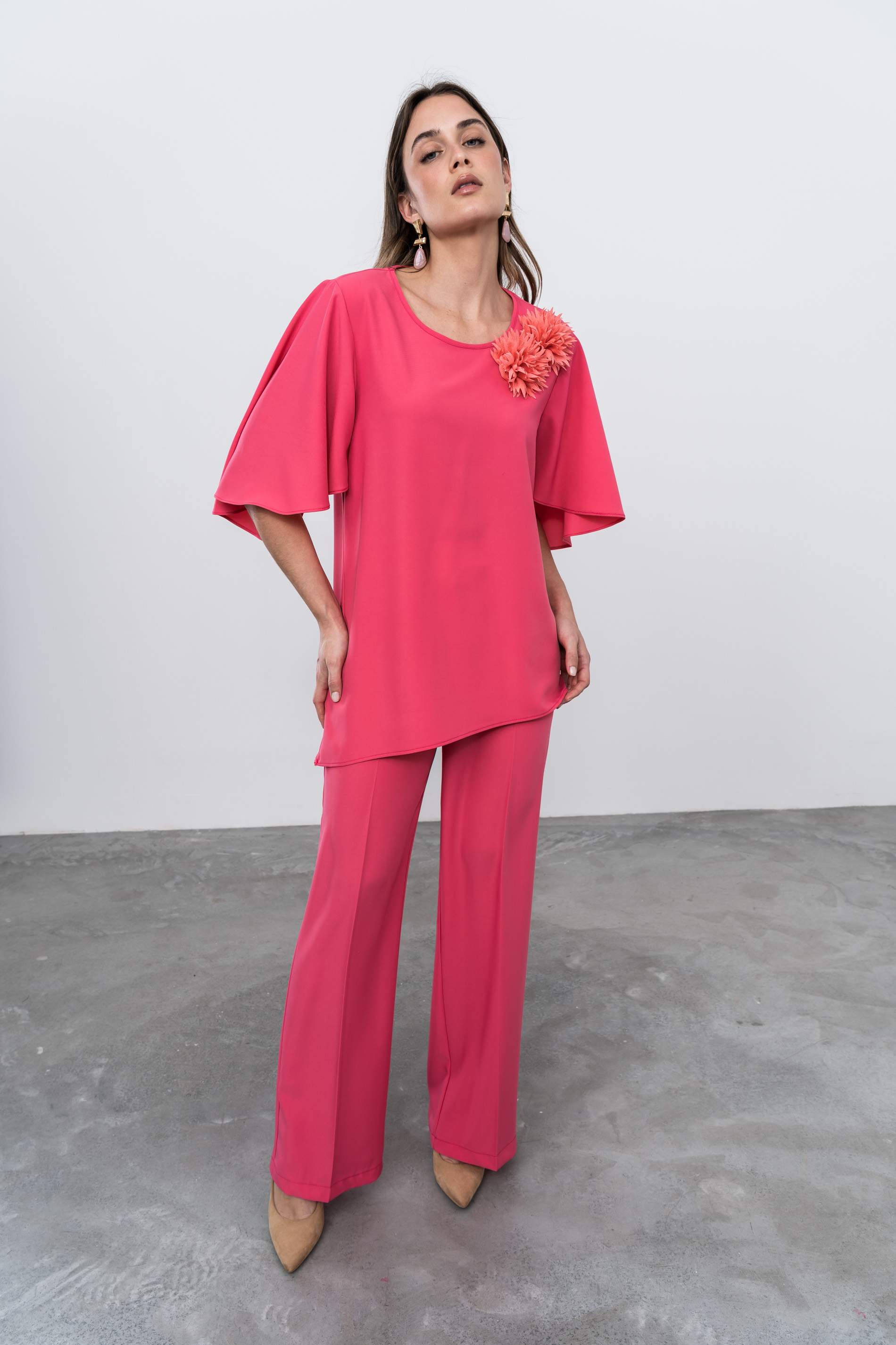 PANTALÓN VESTIR RECTO CORAL