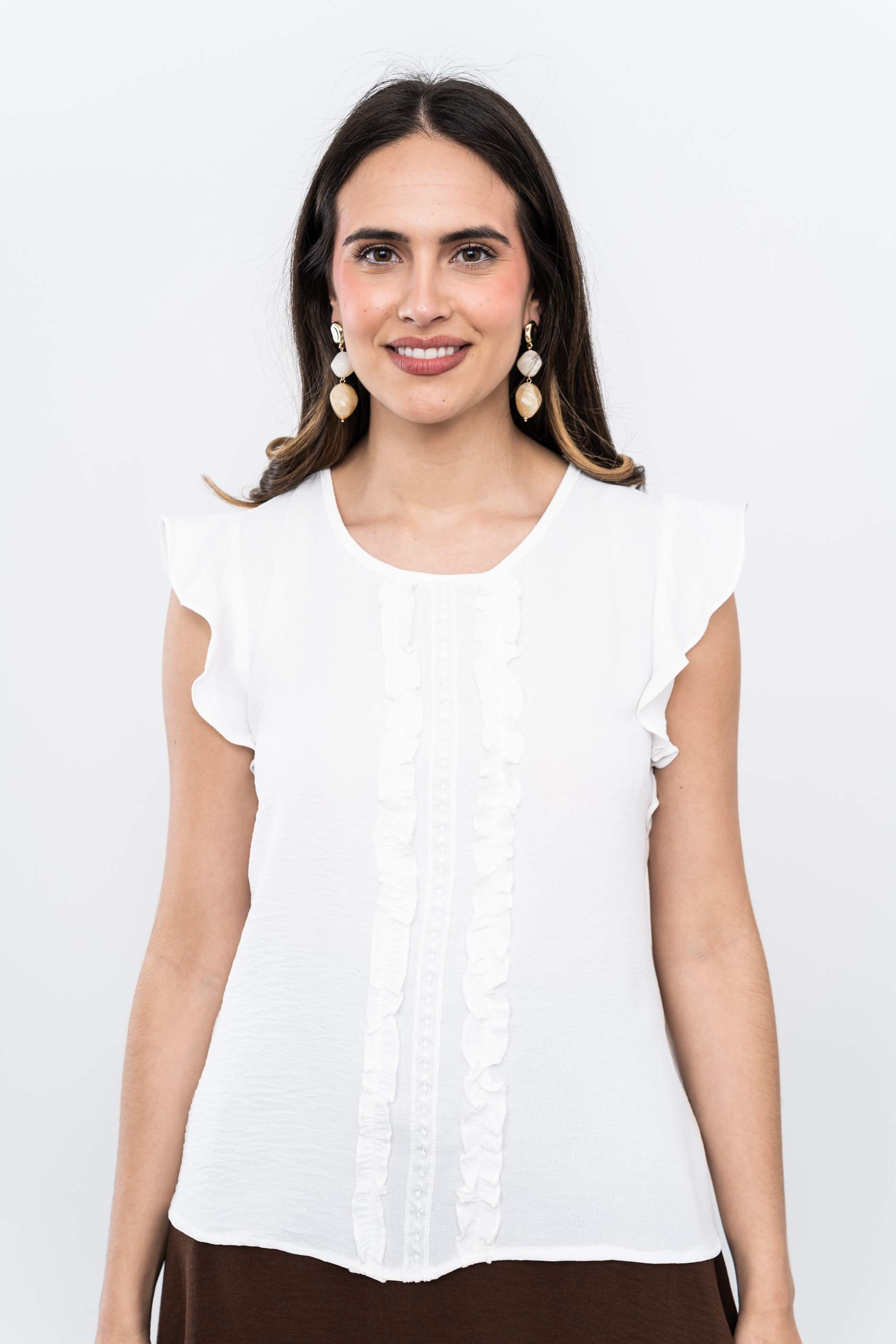 BLUSA VOLANTITO PUNTILLAS CRUDO