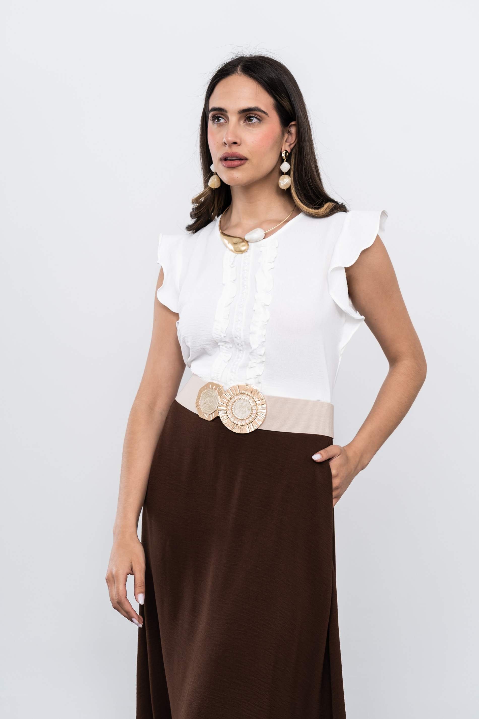 BLUSA VOLANTITO PUNTILLAS CRUDO