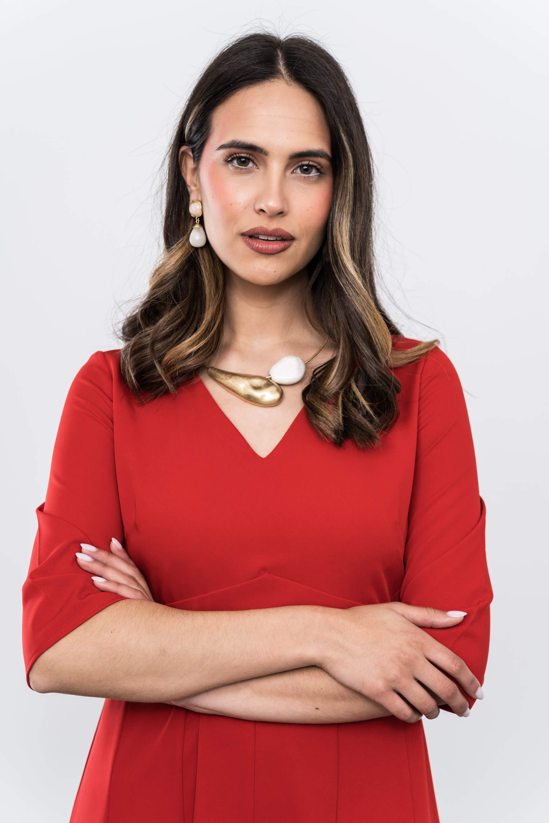 VESTIDO MIDI QUILLAS ROJO