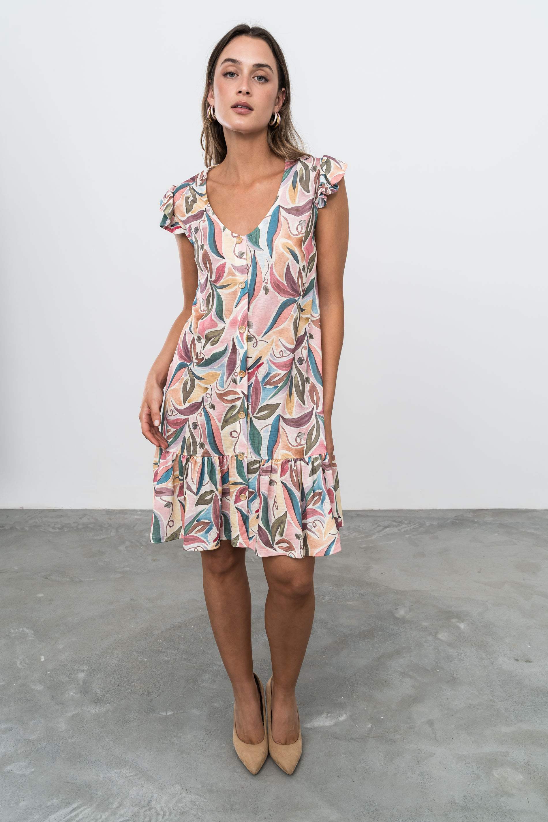 VESTIDO BOTONES ESTAMPADO