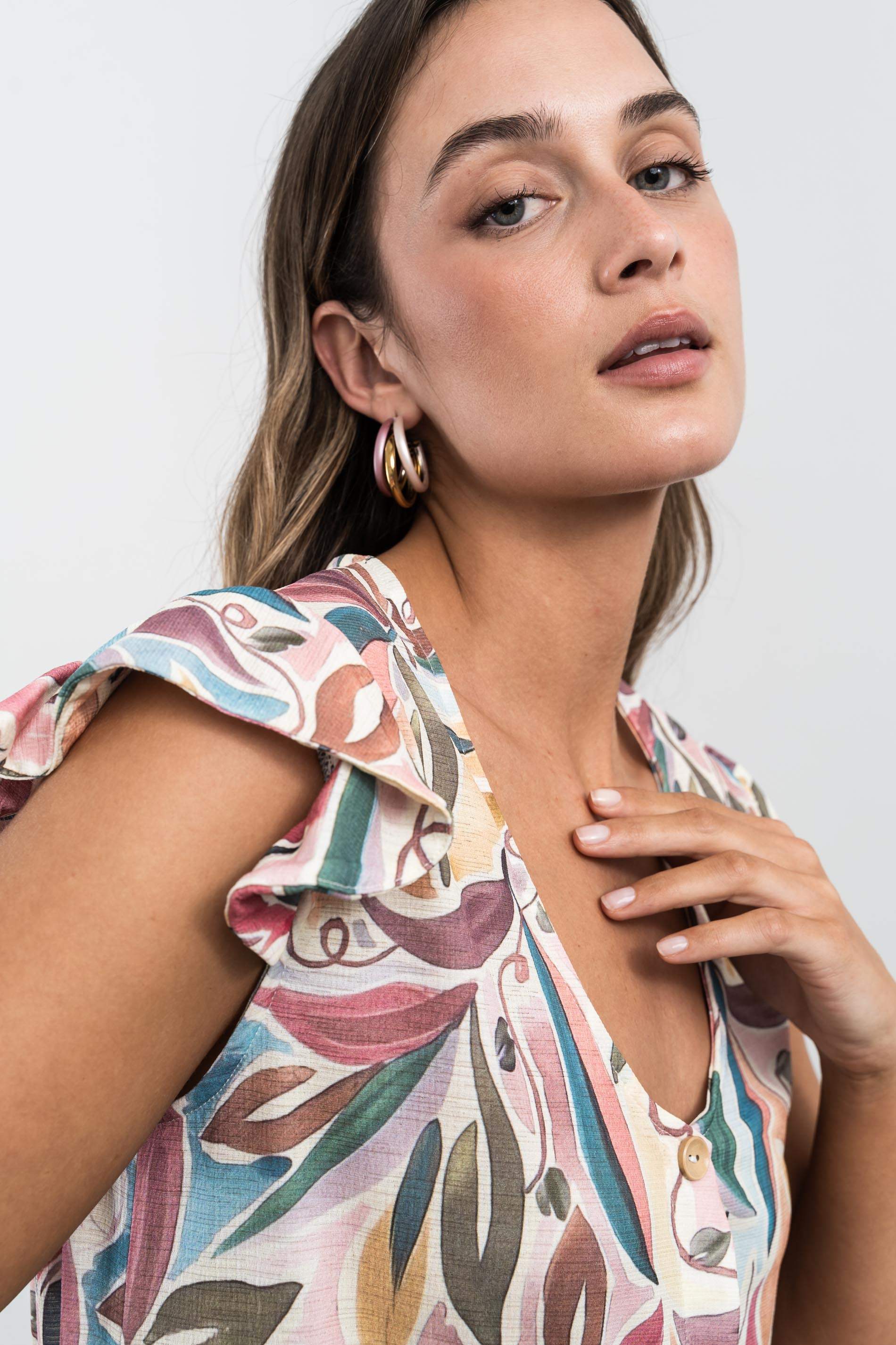 VESTIDO BOTONES ESTAMPADO