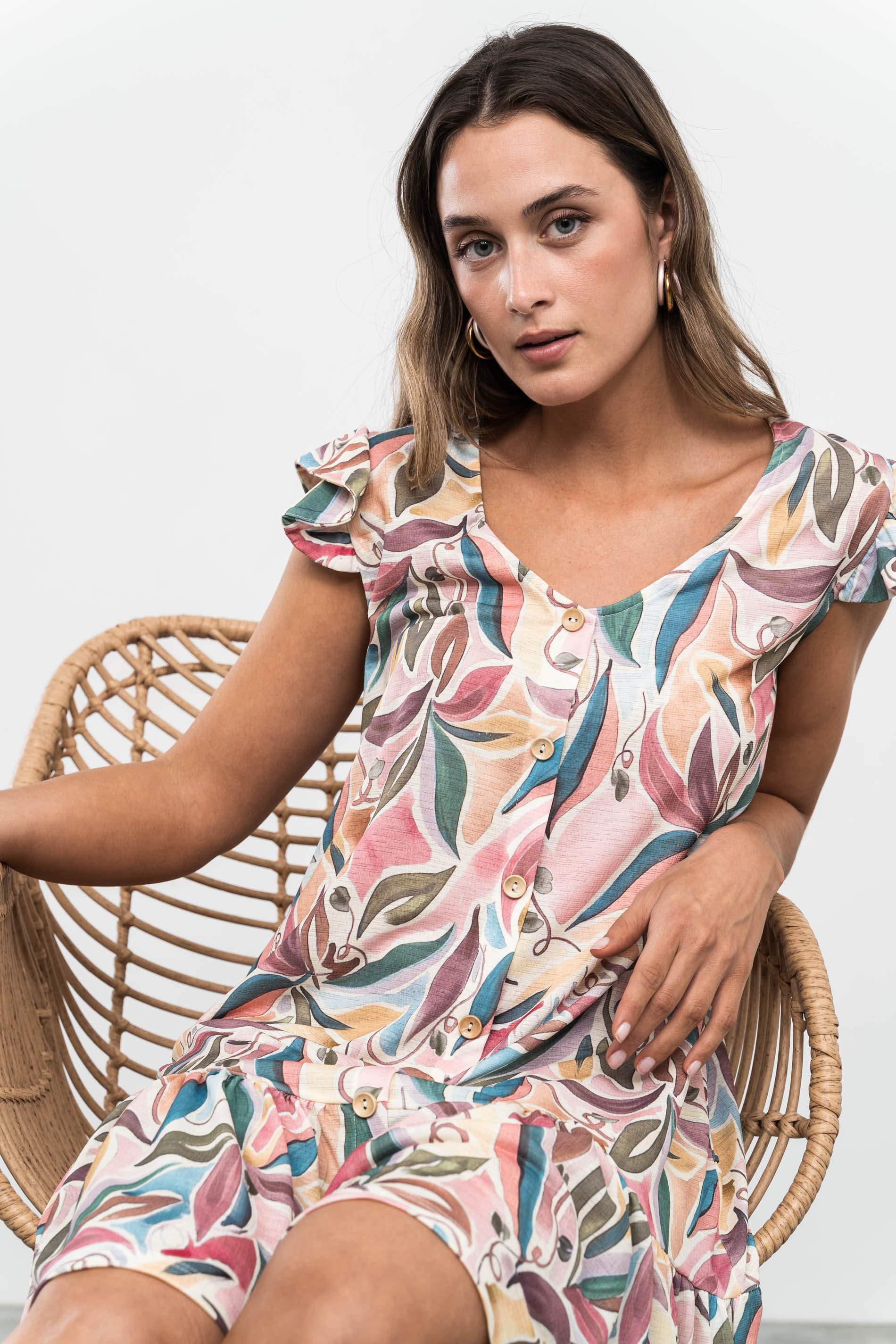 VESTIDO BOTONES ESTAMPADO