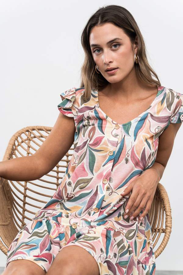 VESTIDO BOTONES ESTAMPADO