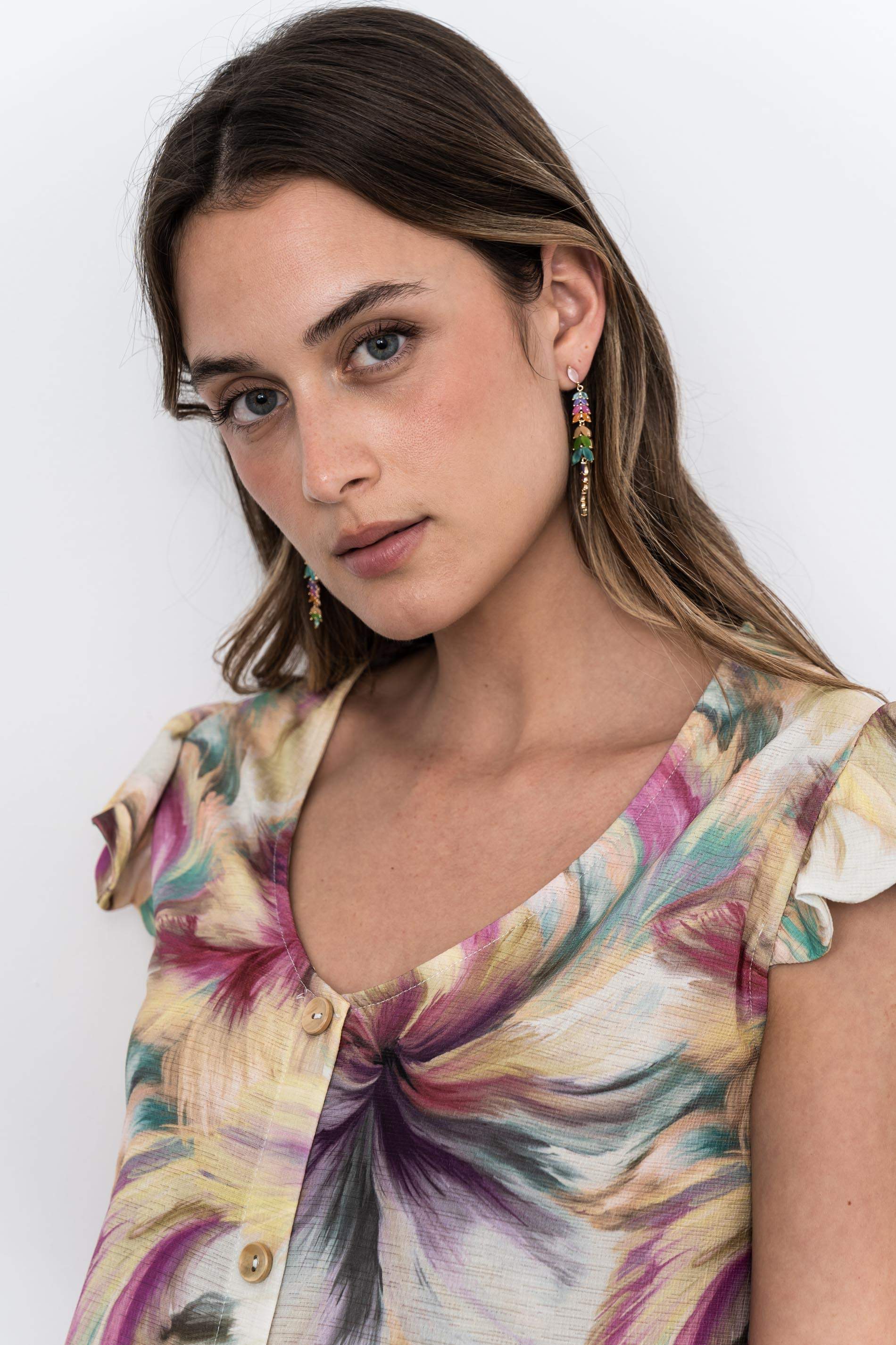 VESTIDO BOTONES PINCELADAS