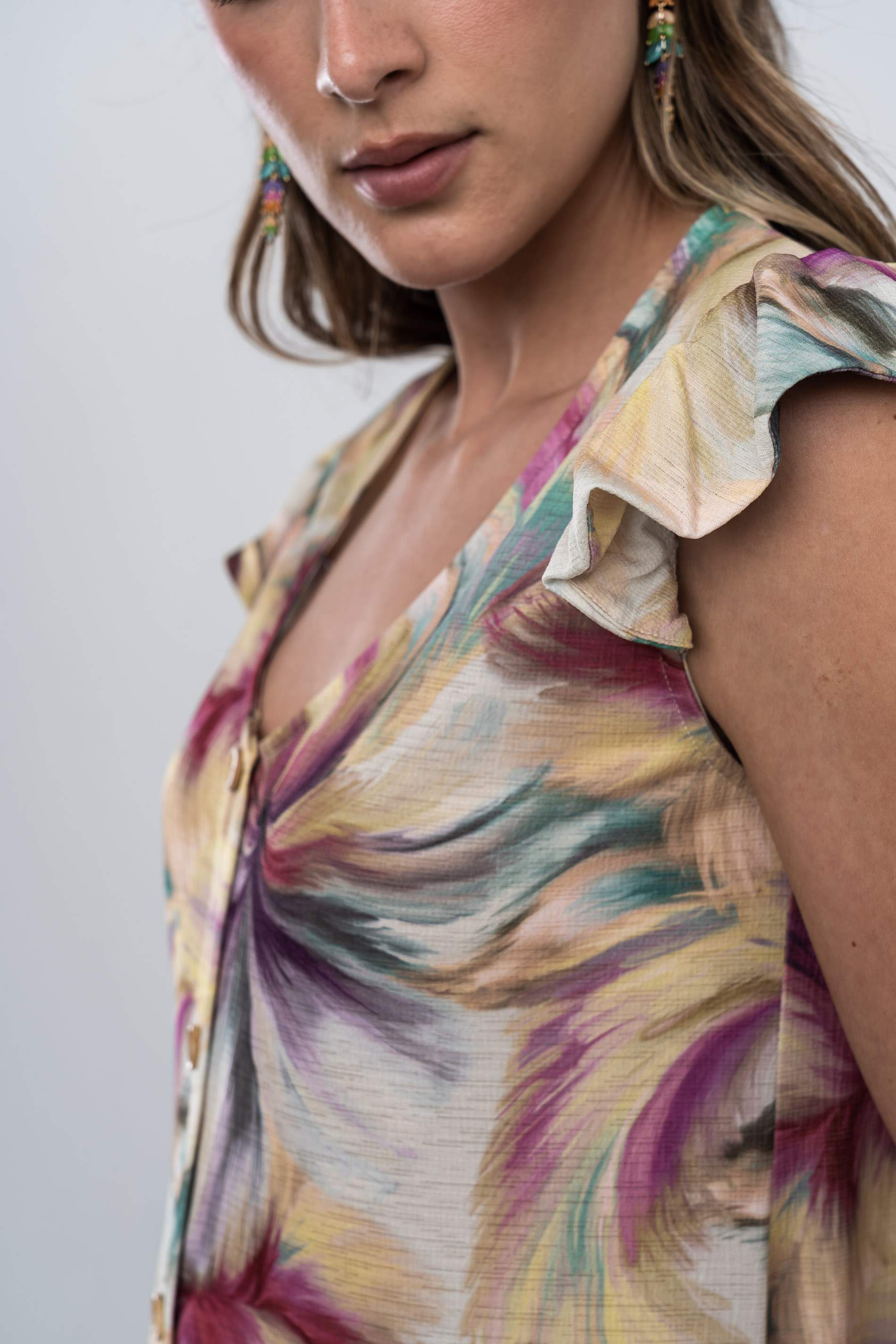 VESTIDO BOTONES PINCELADAS