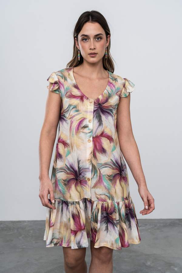 VESTIDO BOTONES PINCELADAS