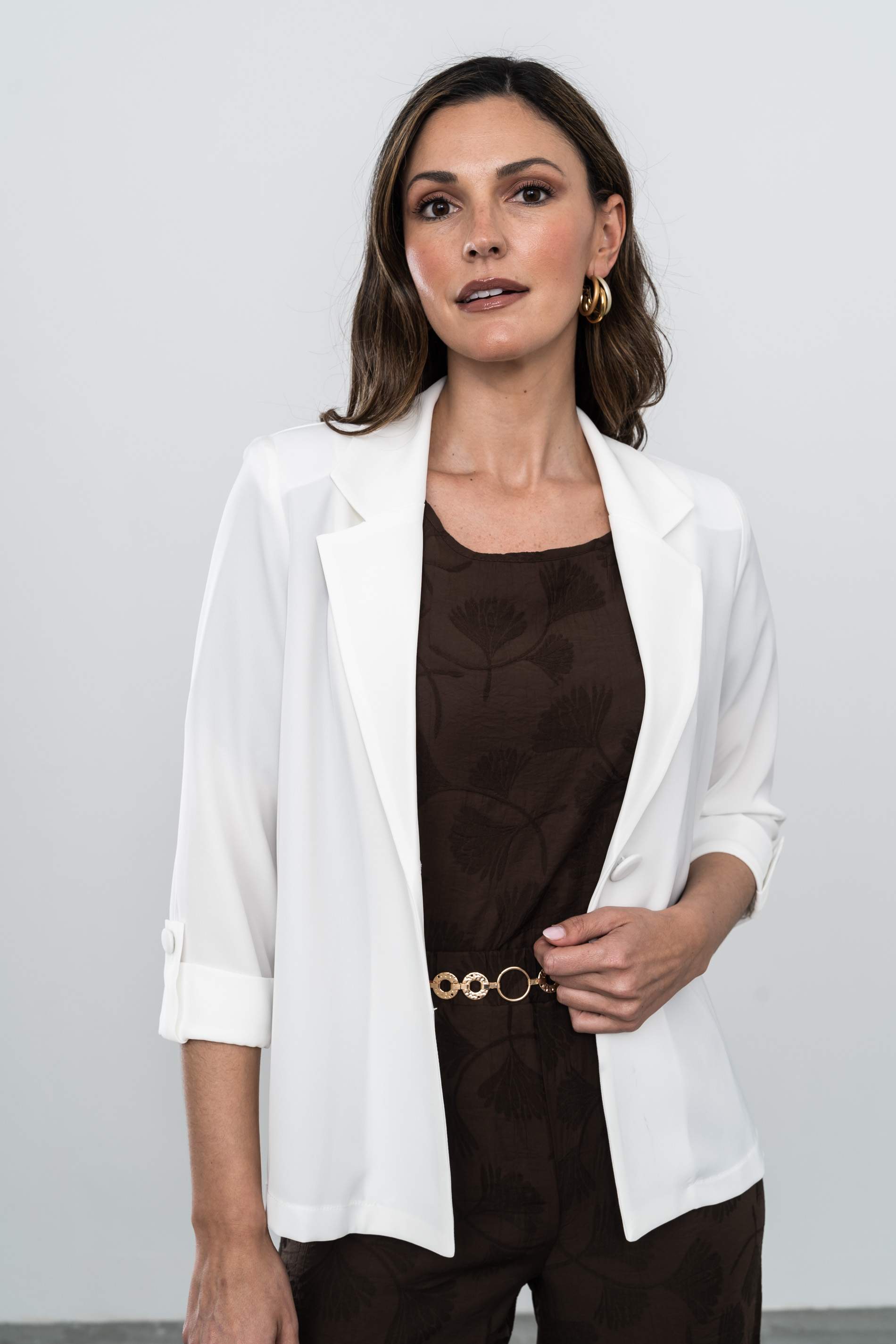 CHAQUETA FLUIDA BOTÓN MARFIL