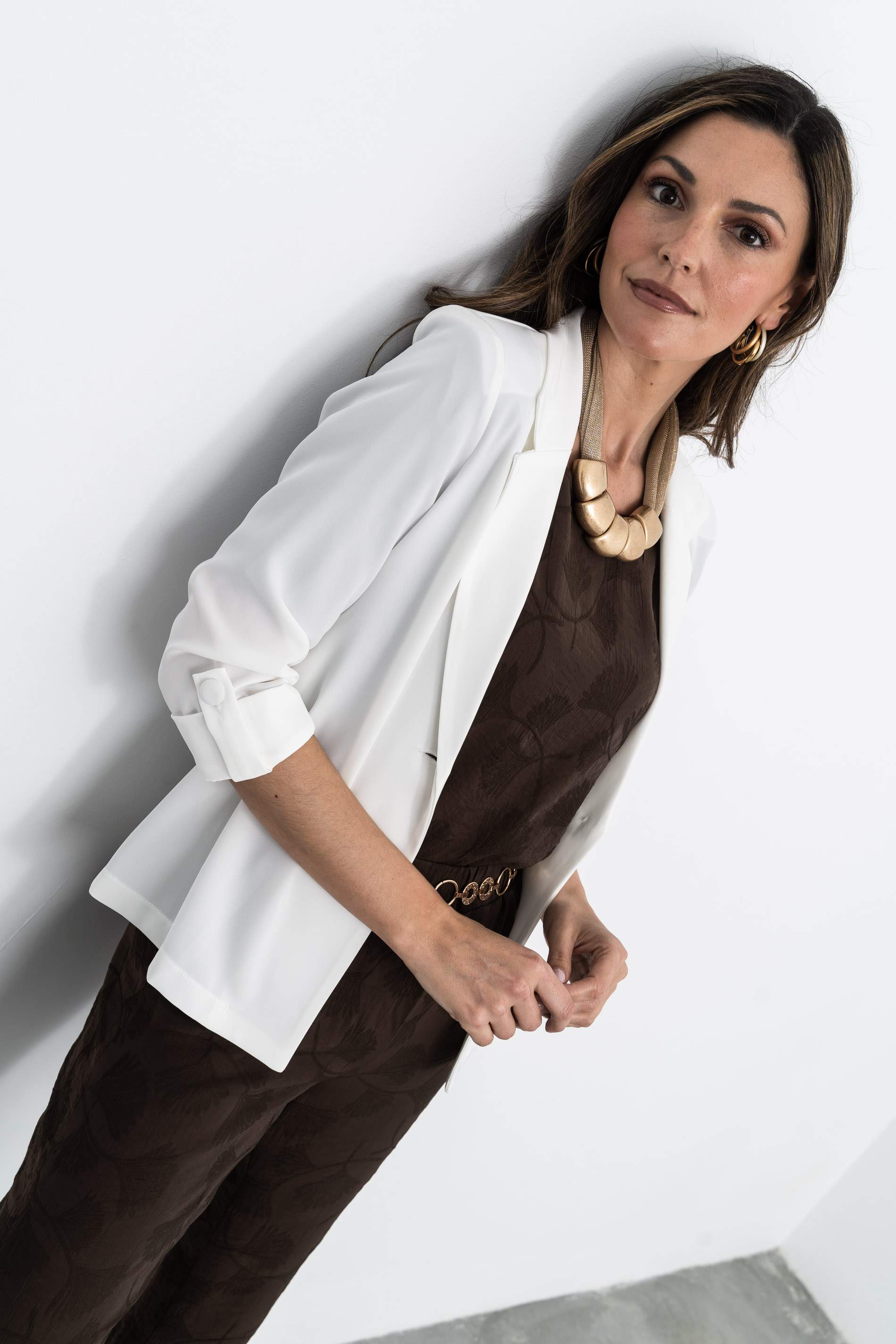 CHAQUETA FLUIDA BOTÓN MARFIL