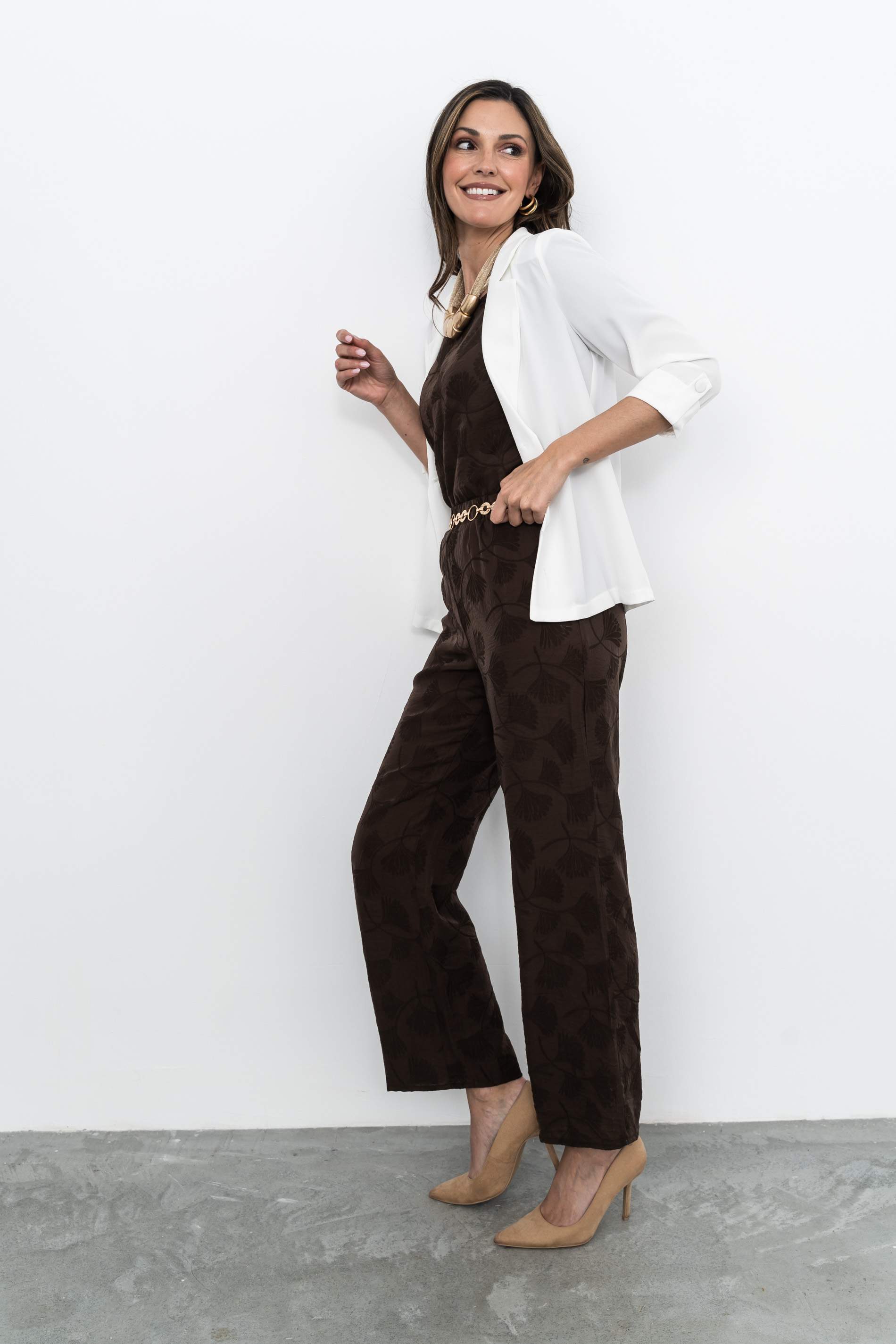 CHAQUETA FLUIDA BOTÓN MARFIL